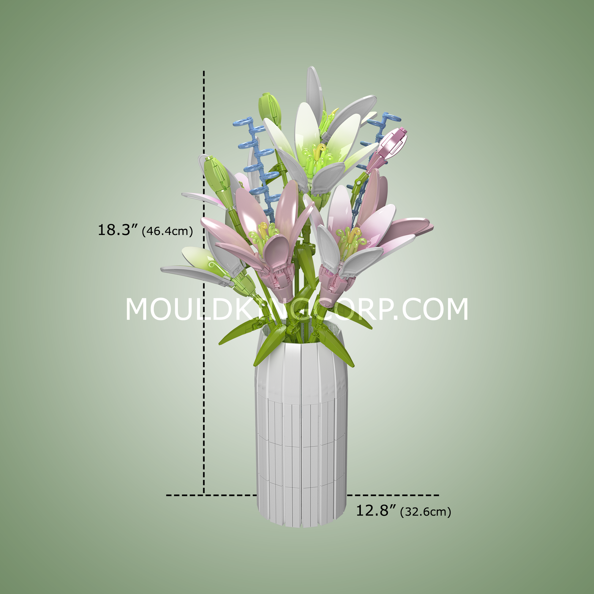 Mould King 10057 Lily Flowers Bouquet Building Set - 1,006 Piece DIY Floral Arrangement Kit for Home Decor, Gift & Creative Play | Perfect for Birthday, Wedding & Office Decoration