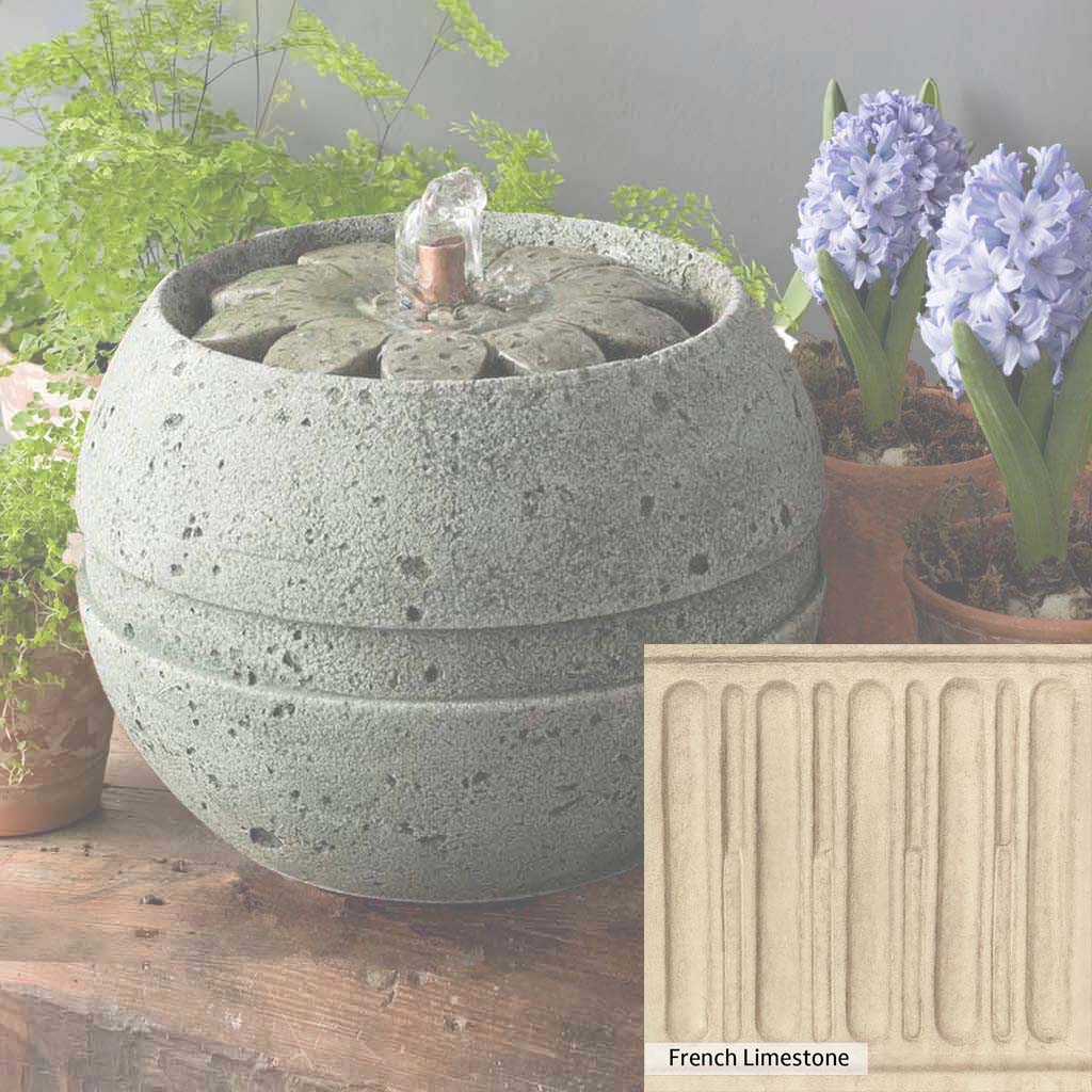 Campania International M Series Rosette Fountain - Elegant Outdoor Garden Water Feature for Patio, Yard, and Landscape Decor
