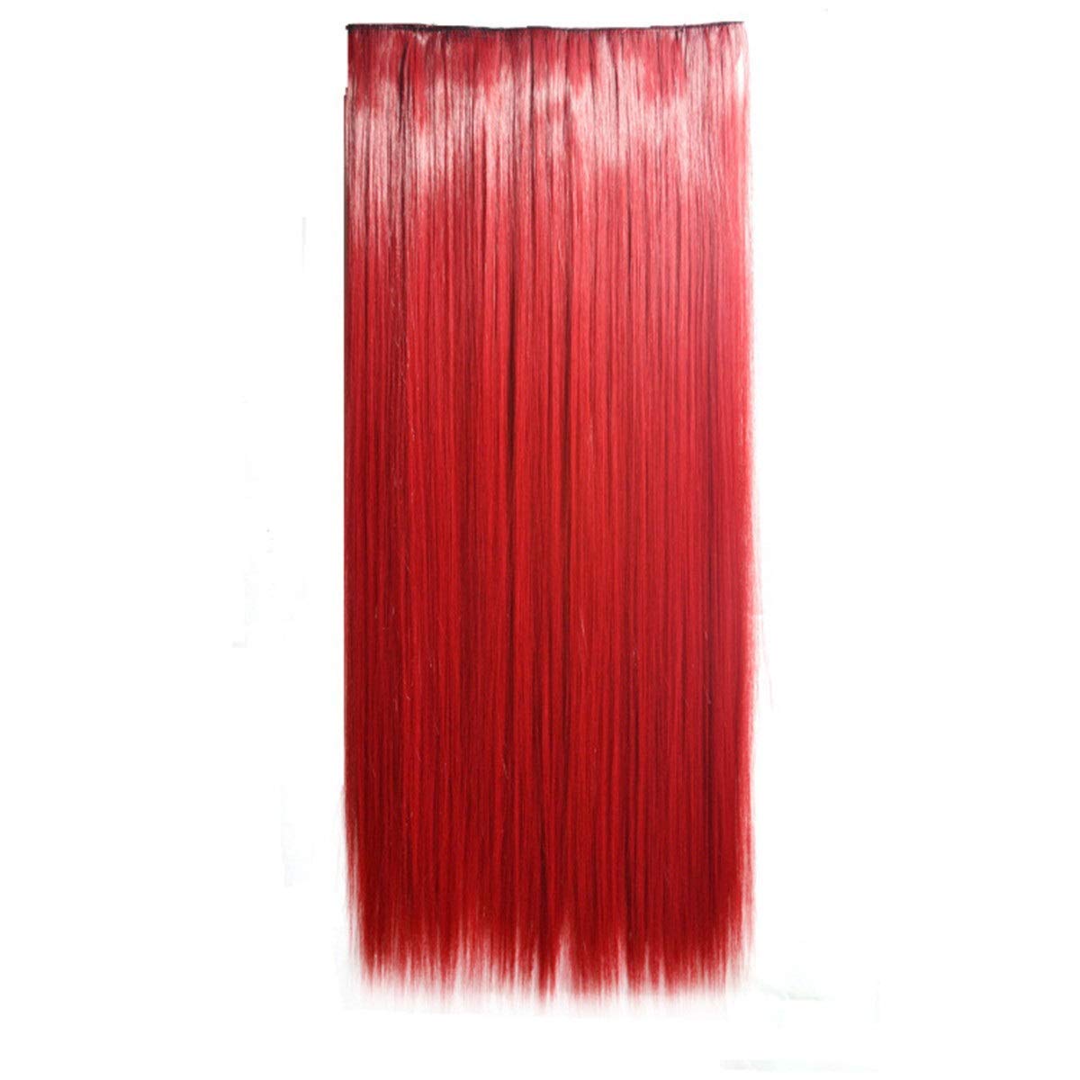 Premium High-Temperature Silk Clip-In Hair Extensions - 2-Piece Set for Women with Thinning Hair (Wine Red, 60cm) | Natural-Looking Volume for Daily Wear, Cosplay & Special Occasions
