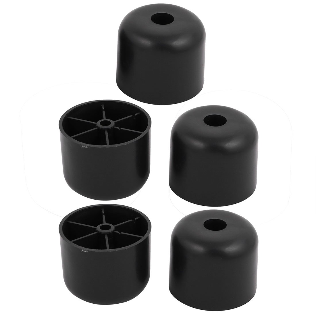 IIVVERR 5-Piece Plastic Round Furniture Leveling Feet - 50mm Diameter, 40mm Height - Adjustable Leg Pads for Chairs, Tables & Cabinets - Perfect for Uneven Floors & Home Office Setup
