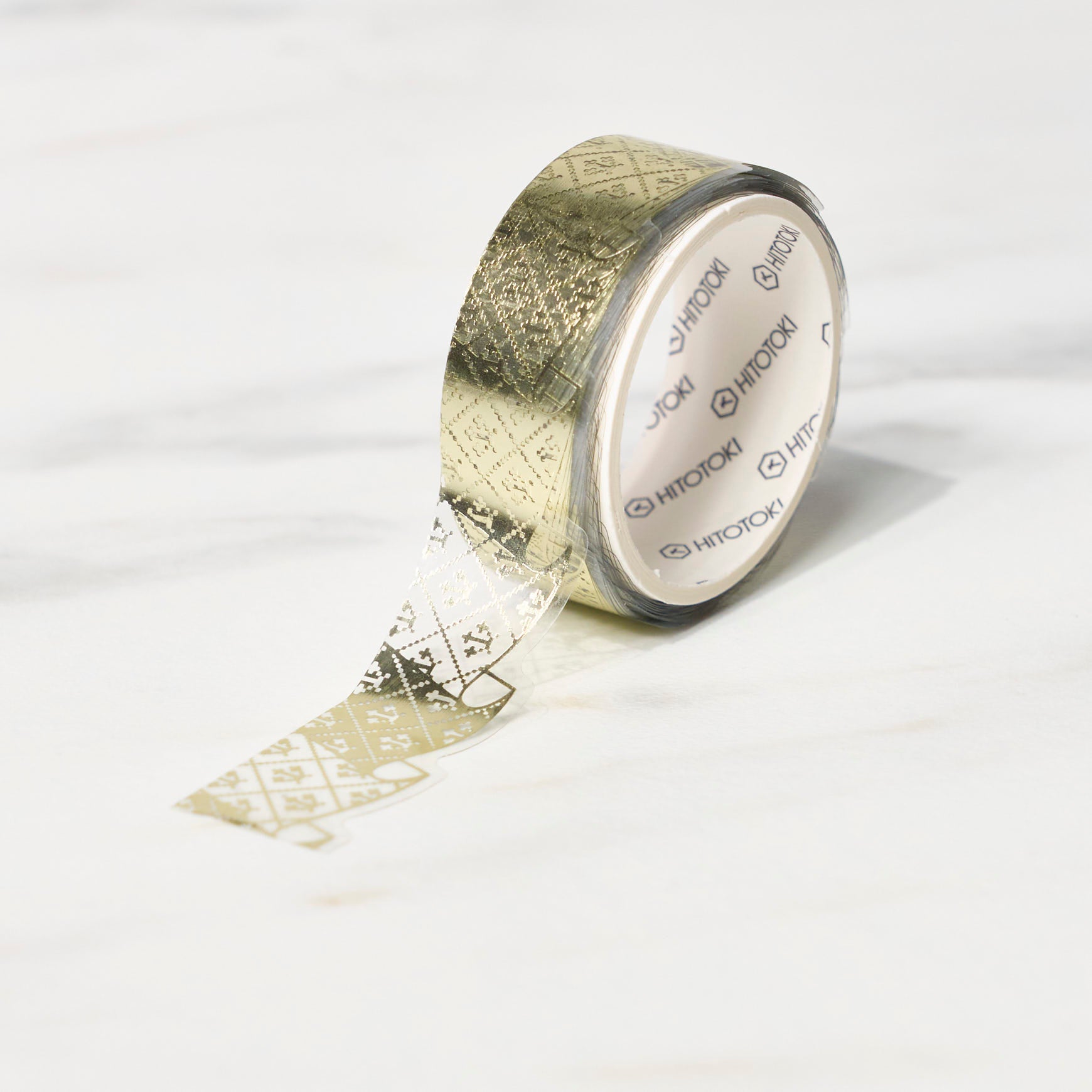 KING JIM SODA 5th Edition White Gold Foil X-Cut Masking Tape - Perfect for Scrapbooking, Gift Wrapping & DIY Crafts