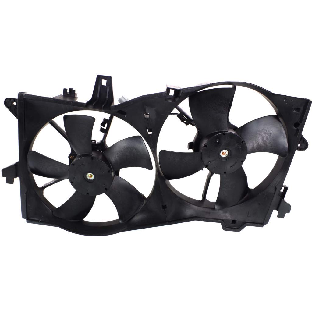 2002-2005 Mazda MPV Radiator Cooling Fan Replacement - OEM MA3115131 & AJ5115025B Compatible - Dual Fan Assembly for Improved Engine Cooling Performance | Perfect for Summer Driving & Heavy Traffic Conditions
