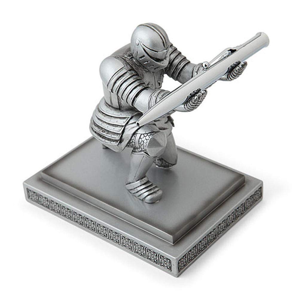 VBNHGF Creative Knight Pen Holder - Elegant Bust Sculpture for Desk Decor, Executive Office Stationery Organizer & Unique Business Gift - Perfect for Home, Office, and Workspace Organization