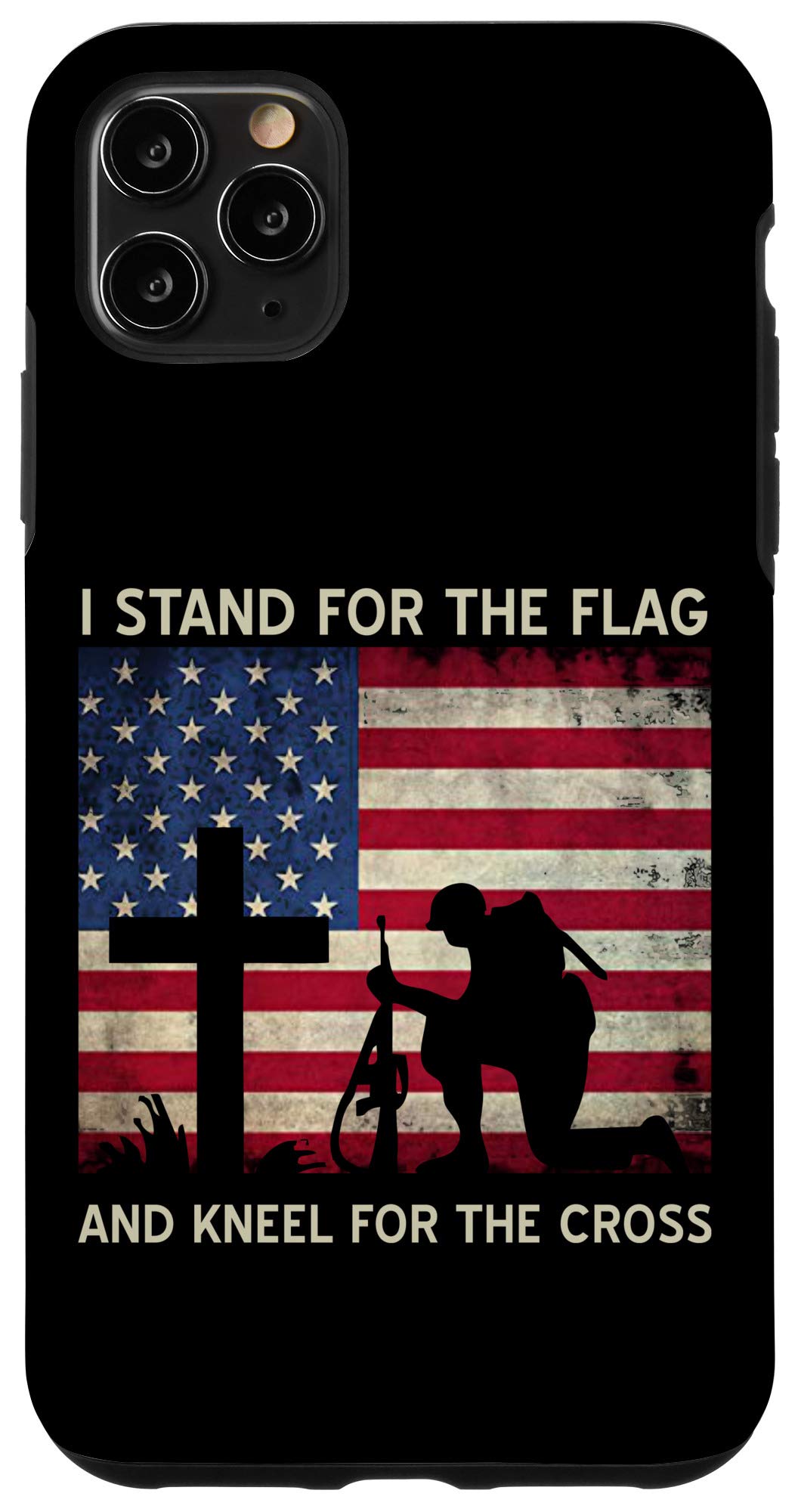iPhone 11 Pro Max Protective Case - Patriotic Cross Design | Durable Slim Fit Cover for iPhone 11 Pro Max | Perfect Gift for Veterans, Military & Patriotic Americans | Ideal for Daily Use, Travel & Special Occasions
