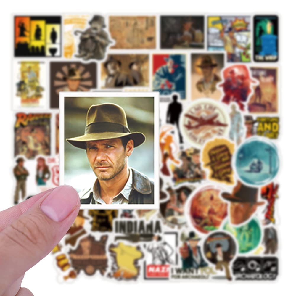 51Pcs Indiana Jones Raiders of The Lost Ark Stickers Pack - Waterproof Vinyl Decals for Laptop, Water Bottle, Phone, Skateboard & Car | Classic Movie Collectibles for Adults, Teens & Kids | Perfect for School, Office, Travel & Gift Giving