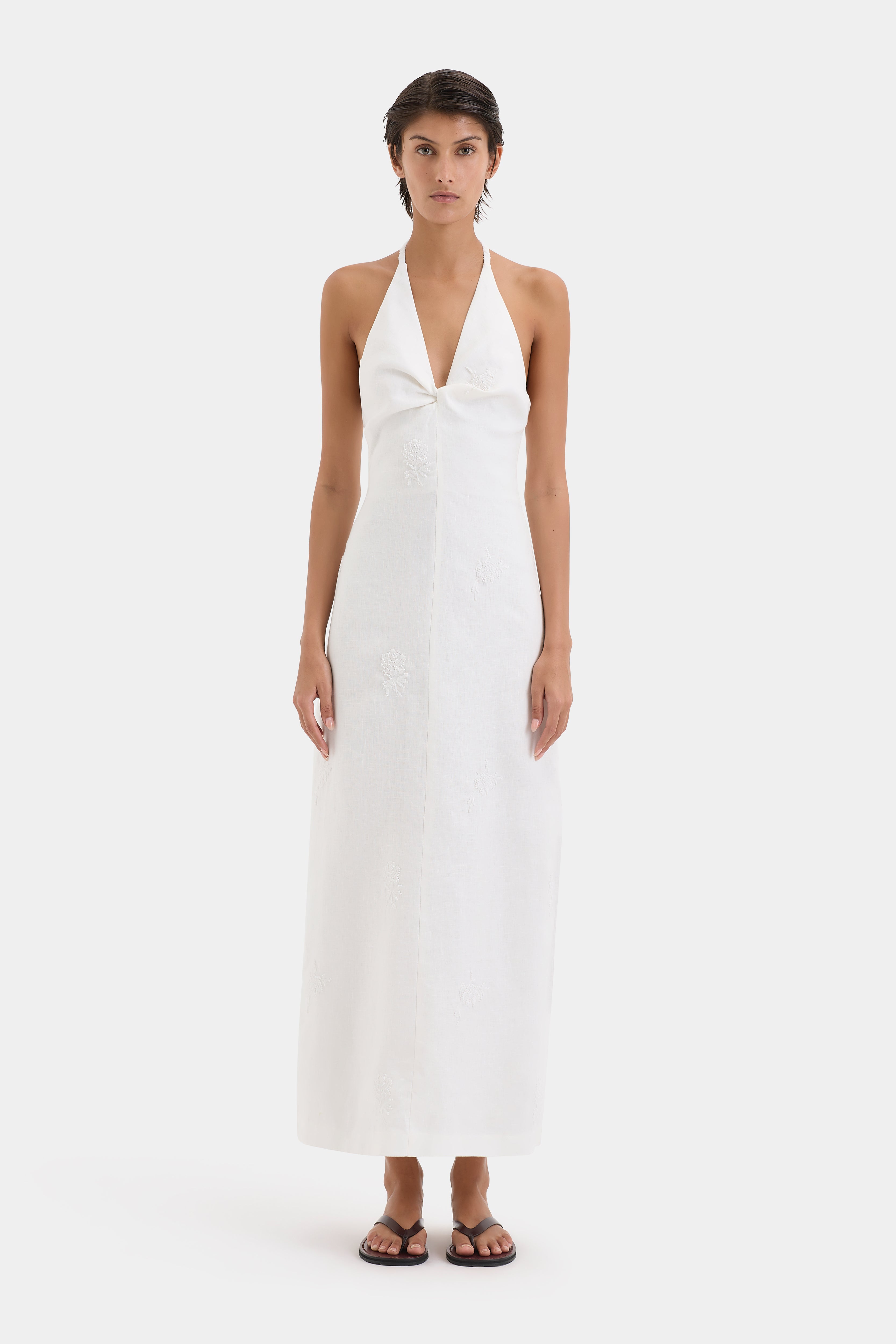 Alessandra Women's Midi Dress - Elegant Flowy Summer Dress for Casual Outings, Parties & Beach Vacations