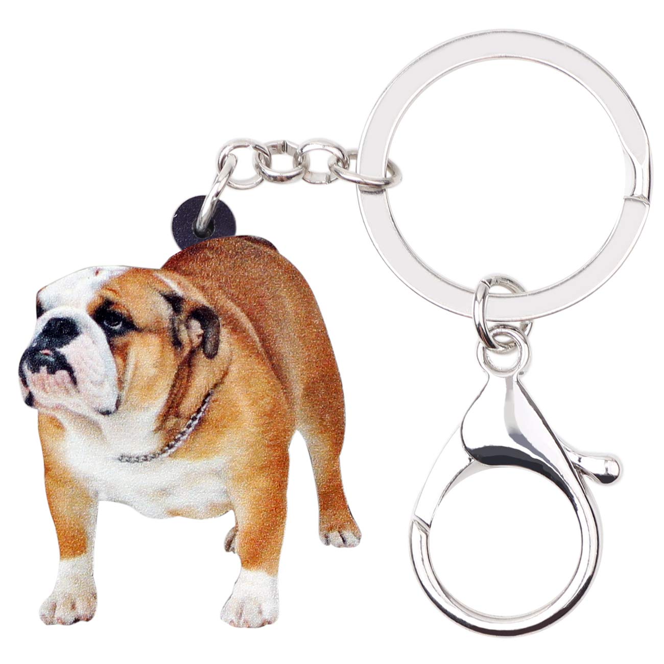 DOWAY British Bulldog Keychain - Cute Dog Key Ring for Women & Girls, Fashion Jewelry Gift for Handbags, Purses, Bags & Belts | Perfect for Everyday Use, Key Organization & Stylish Accessories