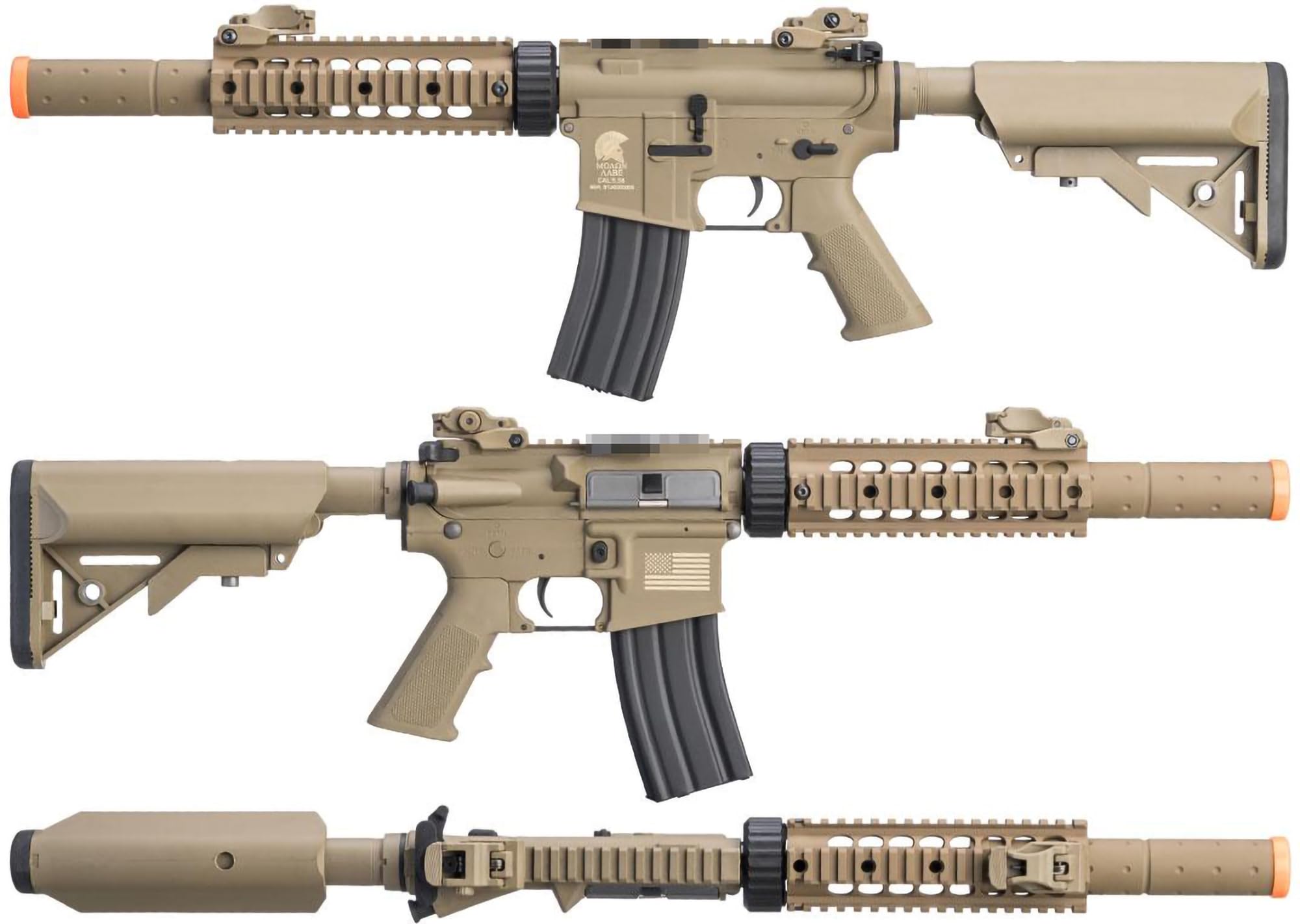 Matrix/S&T Sportsline M4 RIS AEG Airsoft Rifle with G3 Micro-Switch Gearbox - Dark Earth CQB-R 7