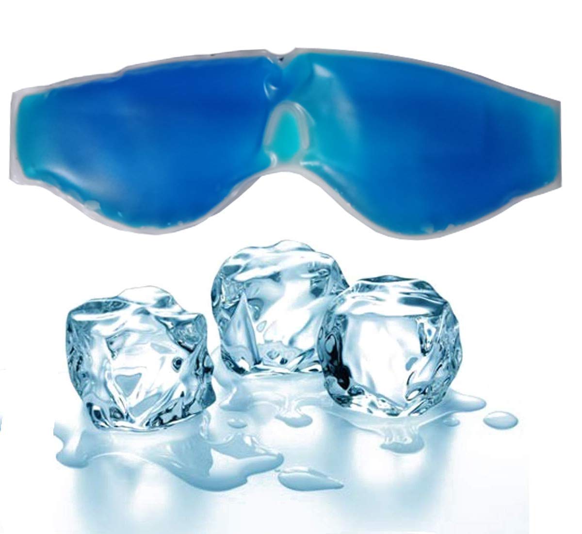 JK ENTERPRISE Cooling Gel Eye Mask (3-Pack) - Relieves Dark Circles, Dry Eyes & Redness | Soothing Pain Relief & Cooling Therapy | Sleep Aid & Relaxation | Blue Eye Patches for Men & Women - Perfect for Travel, Work & Home Use