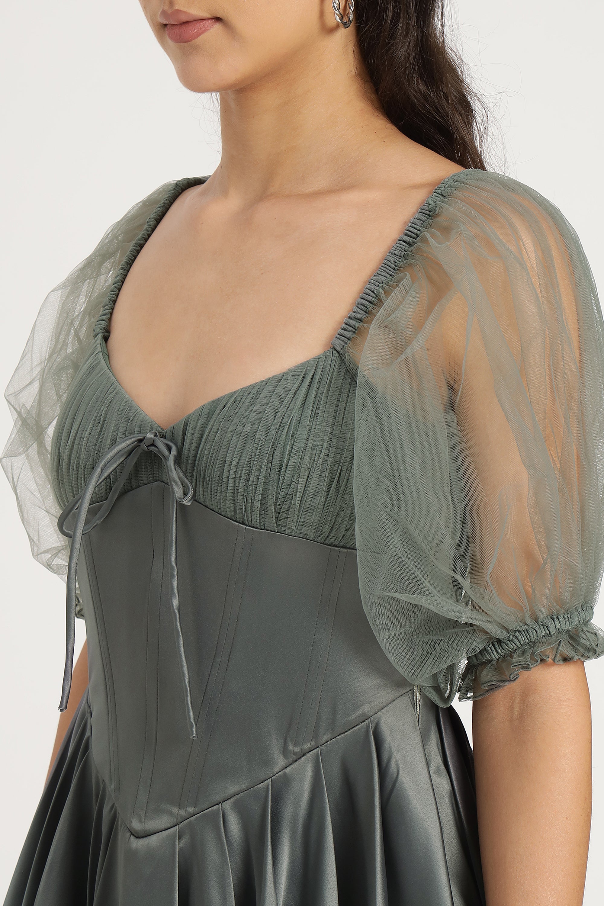 Keila Mini Dress in Green Grey - Stylish & Comfortable Summer Dress for Women | Perfect for Casual Outings, Beach Vacations & Date Nights