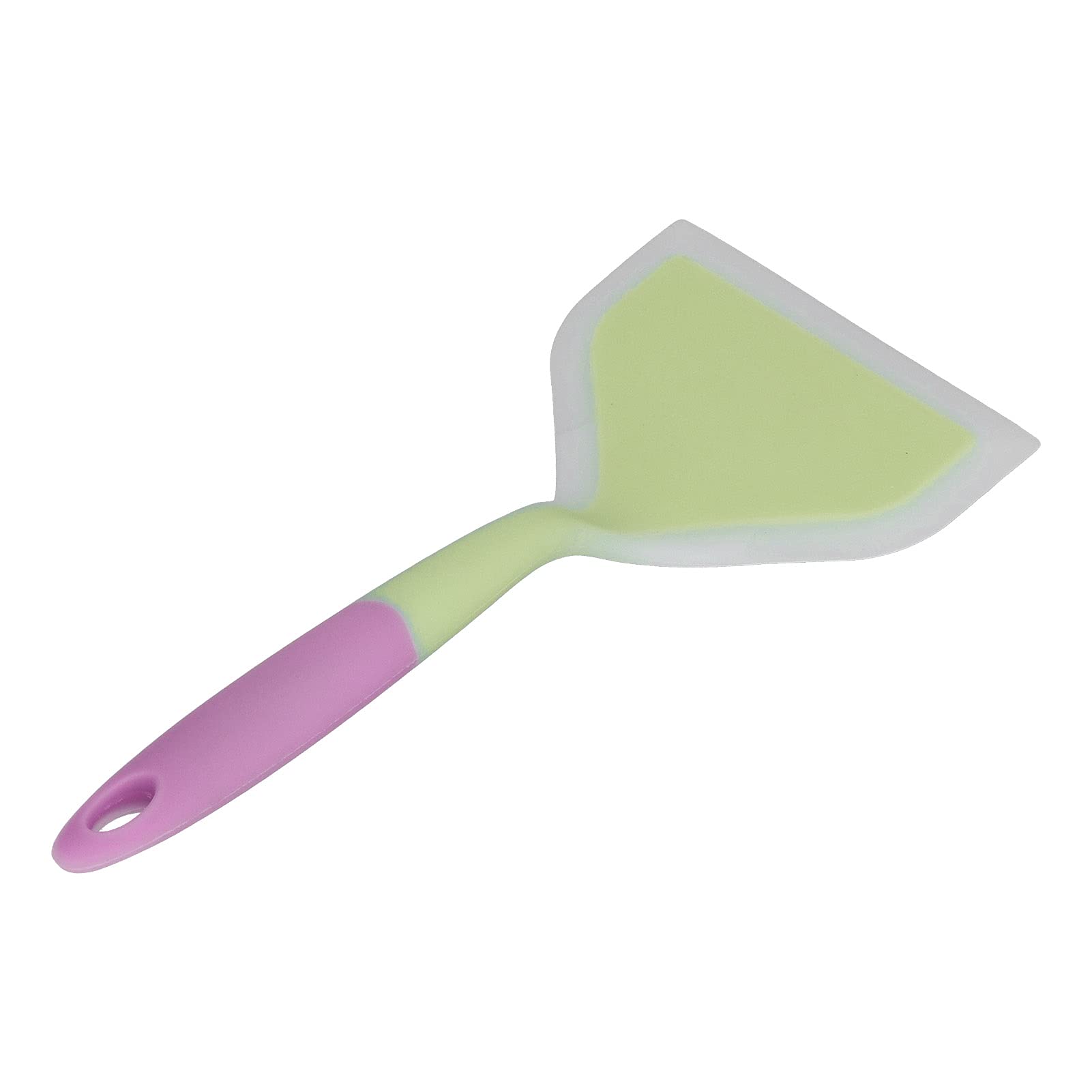 Non-Stick Silicone Spatula - Heat-Resistant Wide Cooking Spatula for Pancakes, Meat, Tamagoyaki & Baking - BPA-Free Flexible Kitchen Utensil with Ergonomic Handle (Green) - Perfect for Flipping, Stirring & Serving