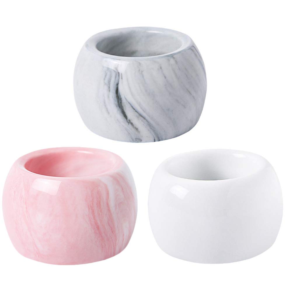 Cabilock 3-Piece Marble Toothbrush Holder Stand - Bathroom Organizer for Electric & Manual Toothbrushes, Toothbrush Storage with Stable Base - Perfect for Countertop, Vanity, and Modern Bathroom Decor