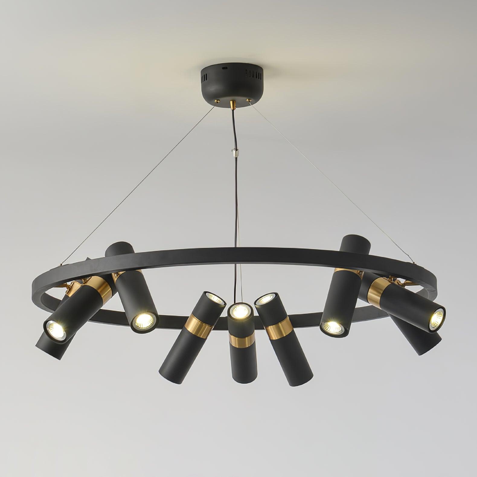 Black Multi Pipe Chandelier - Industrial Style Ceiling Light Fixture for Dining Room, Living Room & Bedroom Decor