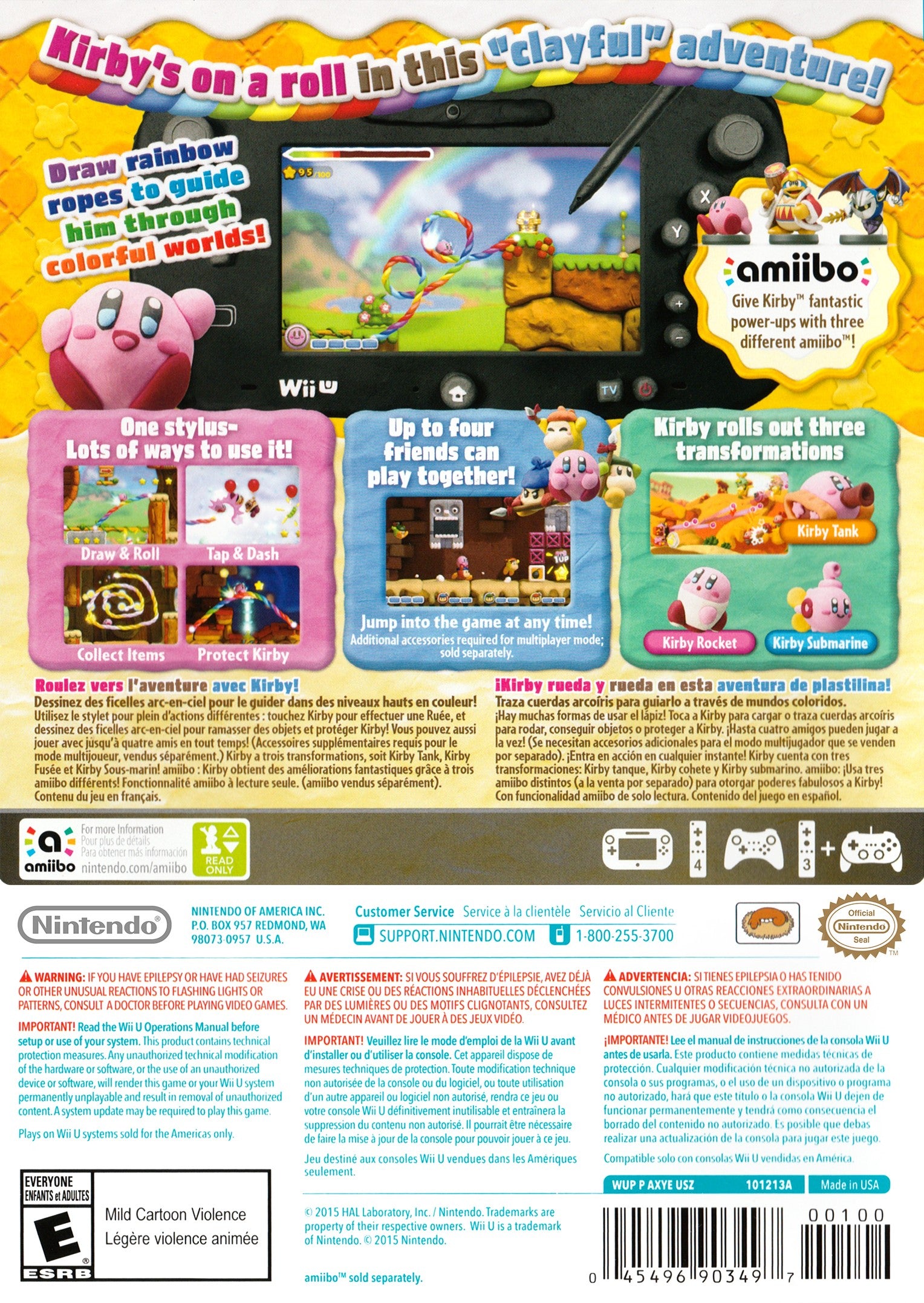 Kirby & The Rainbow Curse - Nintendo Wii U Game | Action-Adventure Platformer | Fun for Kids & Family Game Night