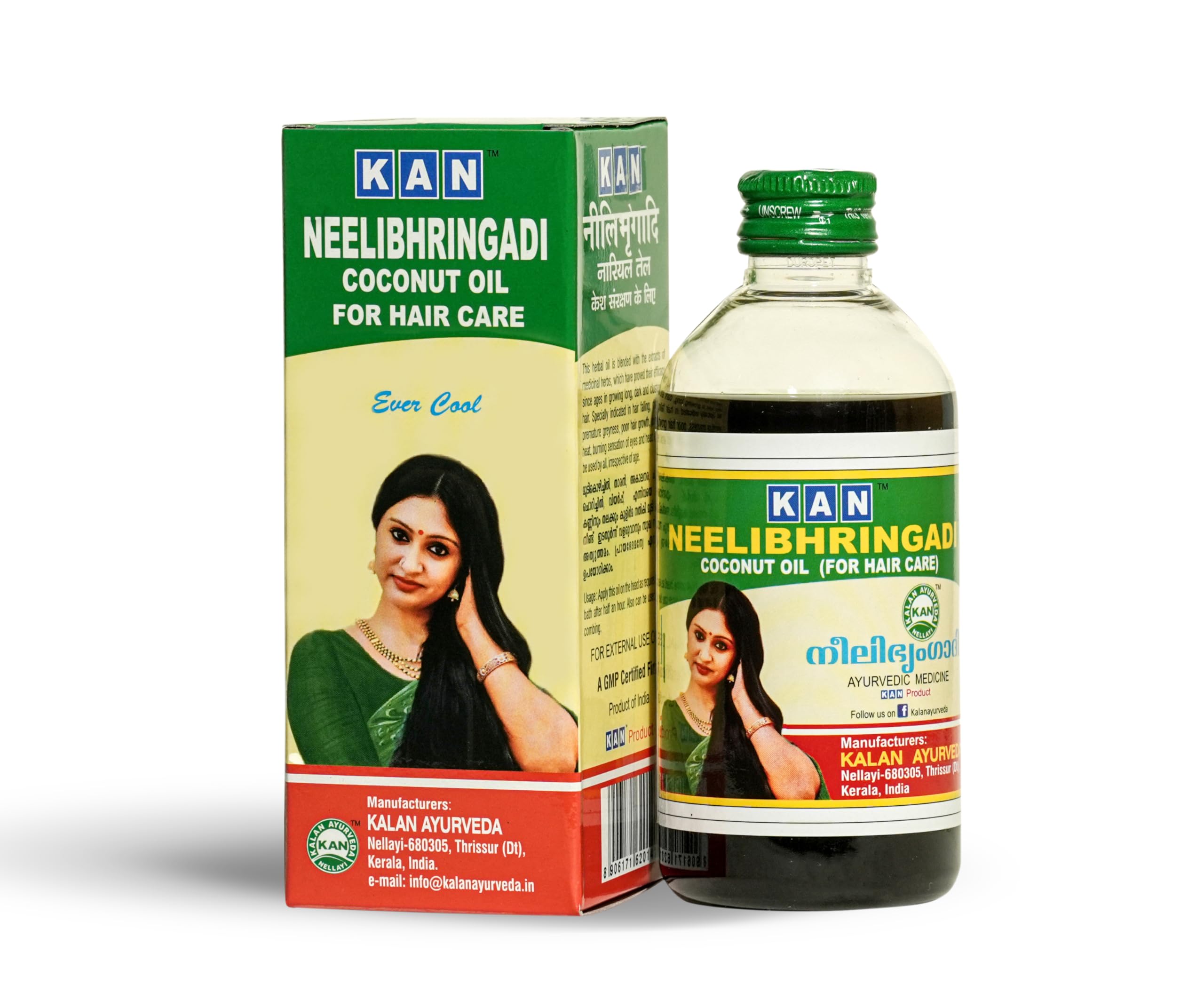 KAN Kalan Ayurveda Neelibhringadi Coconut Hair Oil for Hair Growth & Scalp Care - 100ml (Pack of 2) - Natural Ayurvedic Treatment for Dry, Damaged Hair & Dandruff Relief - Perfect for Daily Hair Care Routine & Massage Therapy