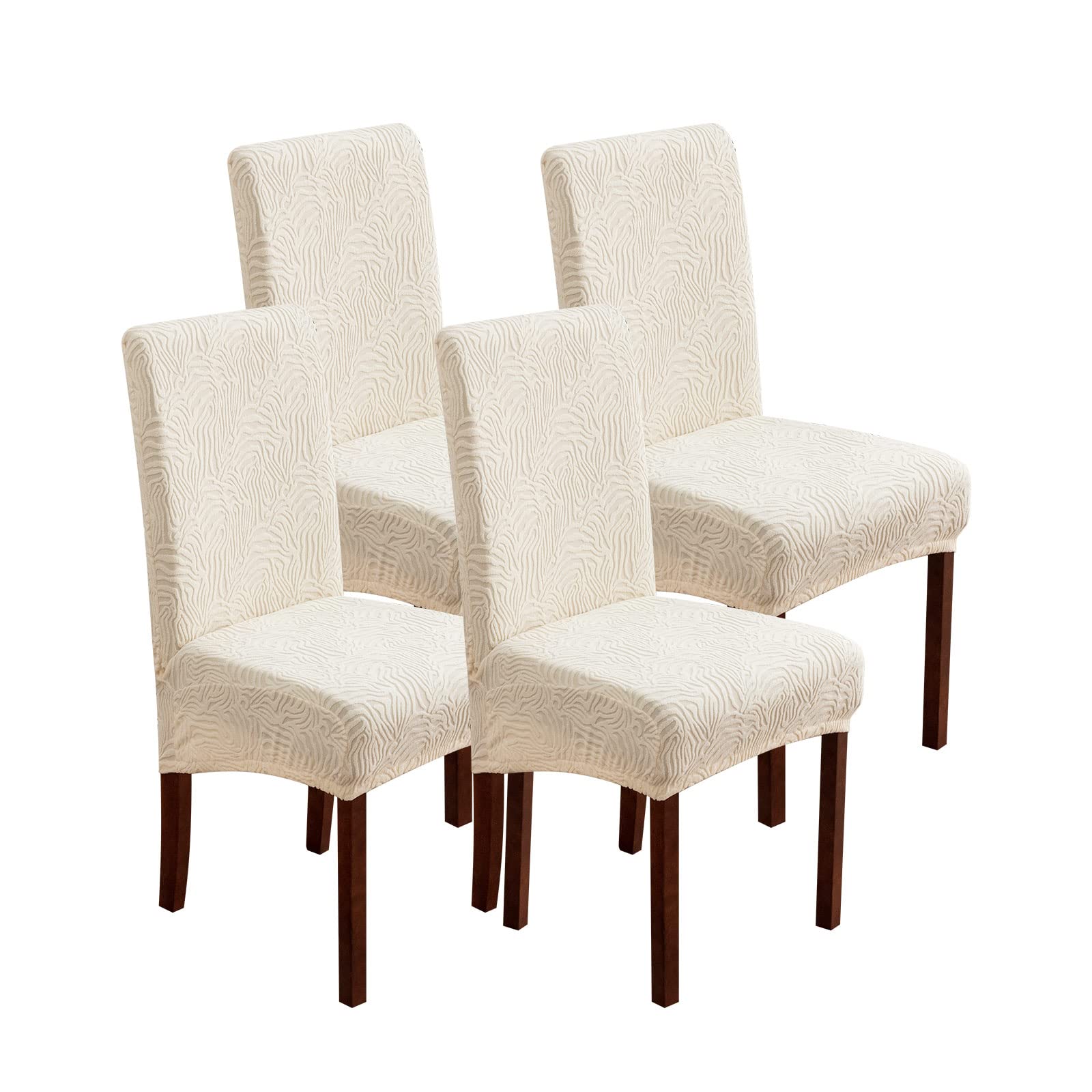 Stretch Dining Chair Covers 4-Pack - Washable & Removable for Kitchen & Dining Room