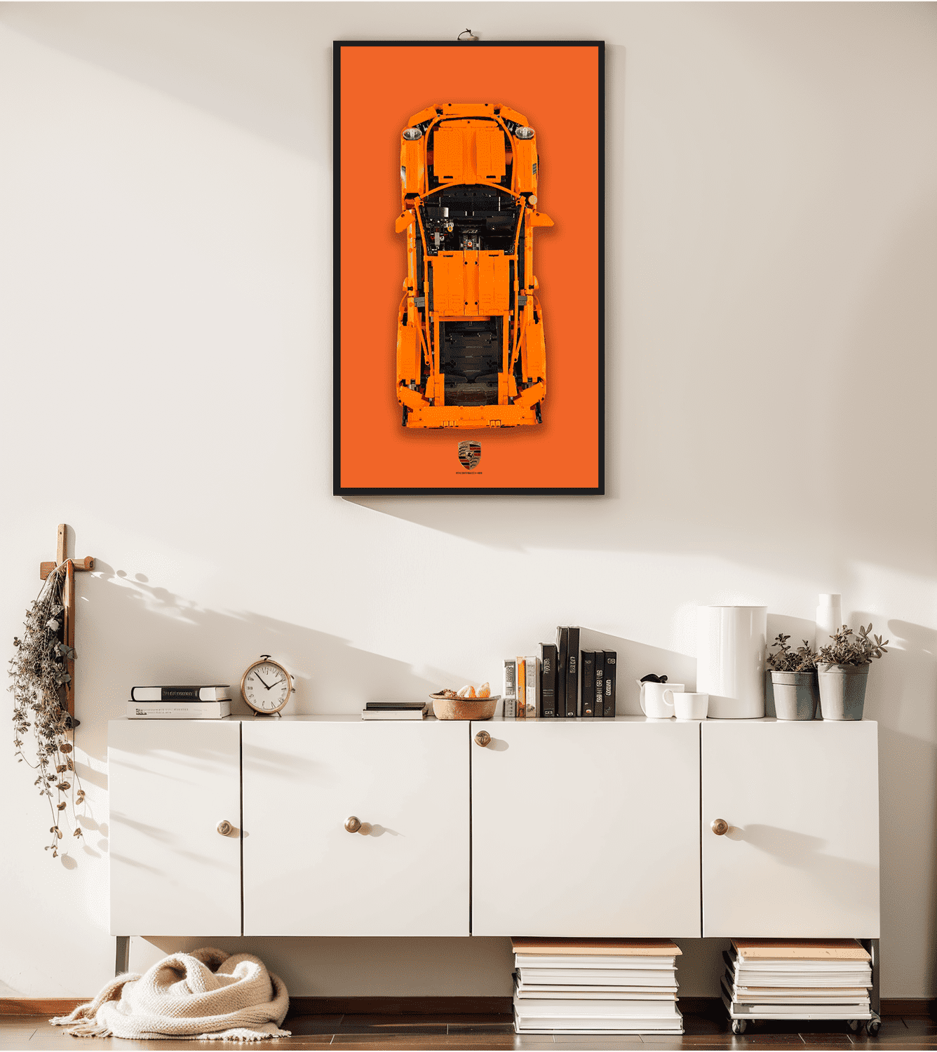LEGO Technic 42056 Porsche 911 GT3 RS Wall Display Frame - Premium Showcase for LEGO Car Models - Perfect for Home Office Decor & Collector's Display