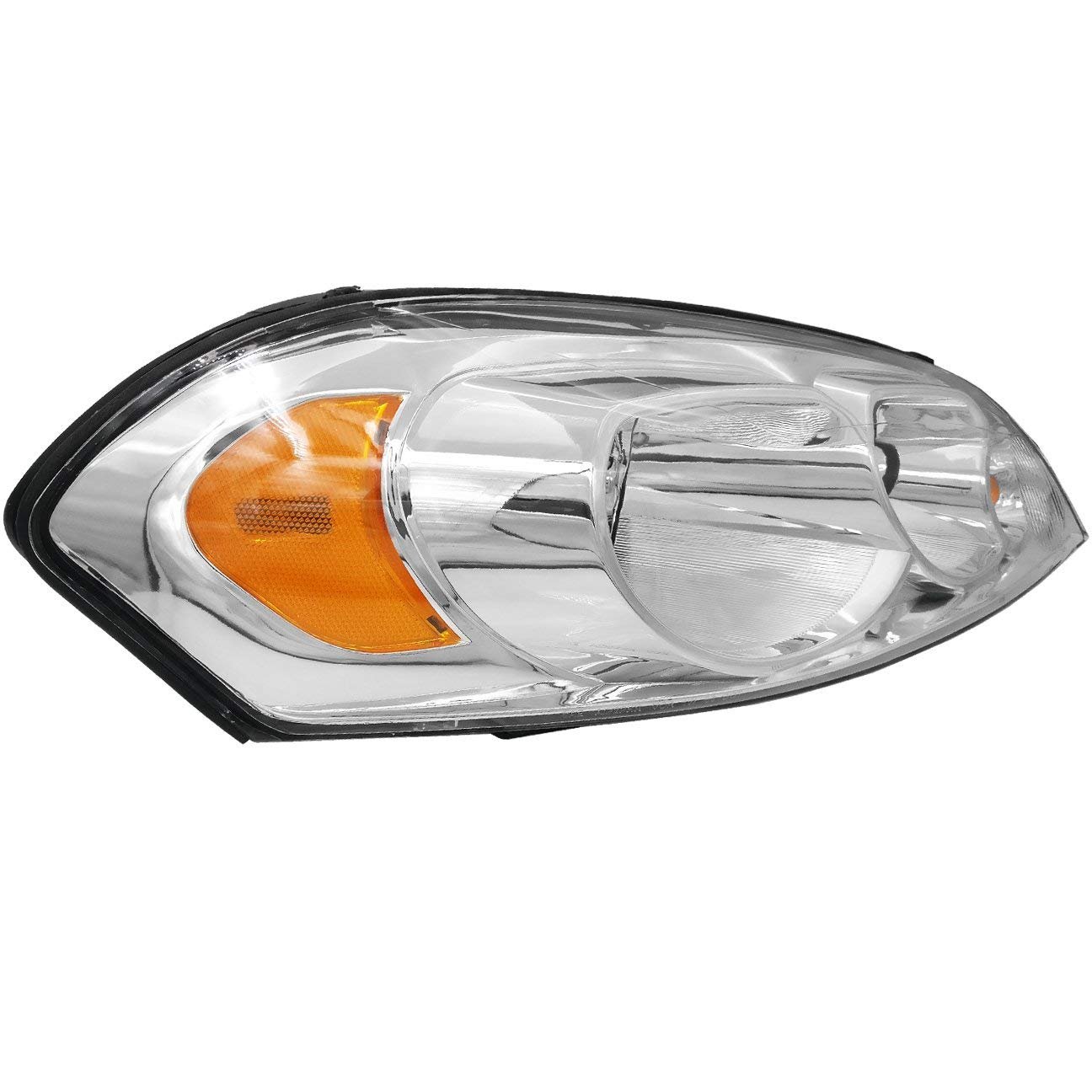 AKKON Replacement Chrome Bezel Headlights for Chevy Impala & Monte Carlo - Driver & Passenger Side Headlamp Pair (2000-2005 Models) - Perfect for Night Driving & Vehicle Restoration Projects