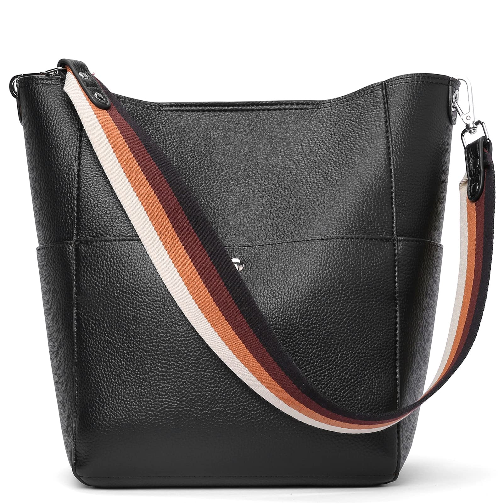 BROMEN Women's Vegan Leather Bucket Bag Crossbody Purse - Stylish & Durable Handbag for Work, Travel & Everyday Use
