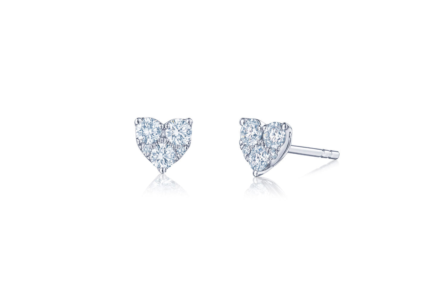 Kwiat Sunburst Heart Shaped Diamond Stud Earrings - Perfect for Valentine's Day Gifts, Anniversary Presents & Romantic Occasions