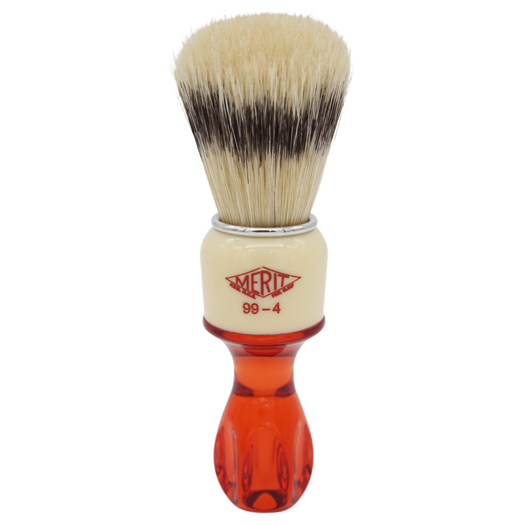 Premium Semogue 24mm Striped Boar Bristle Shaving Brush - Heritage Collection Merit 99-4 in Cream & Red - Perfect for Wet Shaving & Grooming Kits