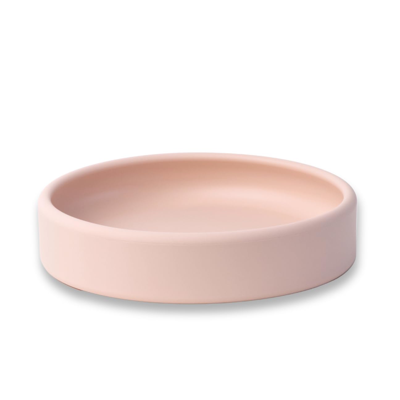 Non-Slip Weighted Silicone Baby Plate - BPA-Free Toddler Dish with Suction Base for Mess-Free Meals - Microwave & Dishwasher Safe - Perfect for High Chairs, Daycare & Travel - Pink Sand Color