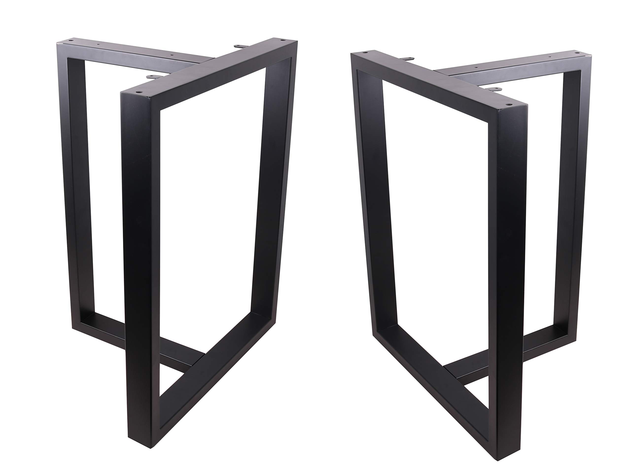 Sturdy Black T-Shaped Steel Table Legs (28'') - Set of 2 for Dining Tables, Office Desks, Computer Workstations & Industrial Kitchen Furniture | Durable Metal Support for Home & Commercial Use