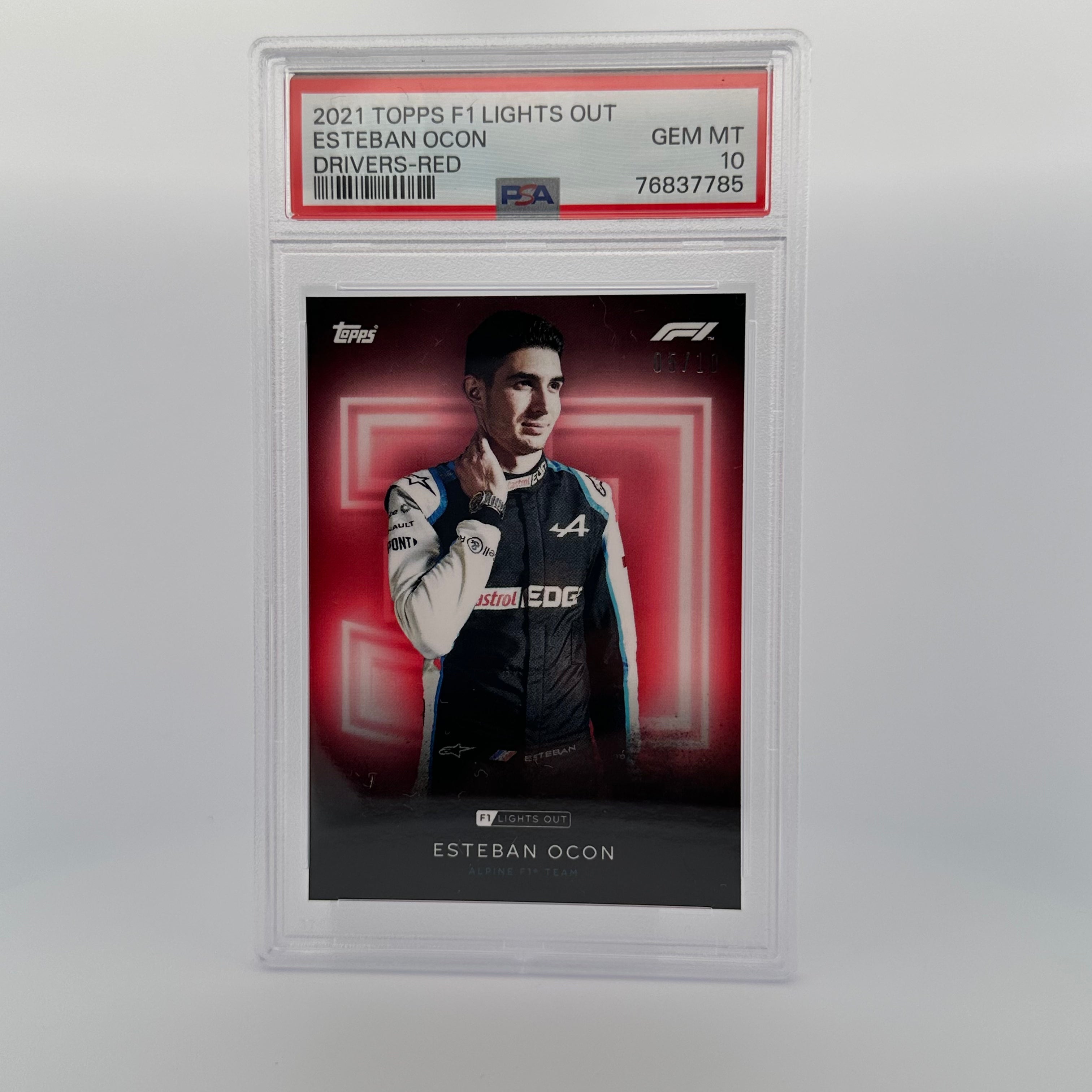 PSA 10 Graded 2005 Esteban Ocon Formula 1 Driver Card - Red Edition | Collectible Racing Memorabilia for F1 Fans & Sports Card Enthusiasts | Perfect for Display, Trading, and Gifts