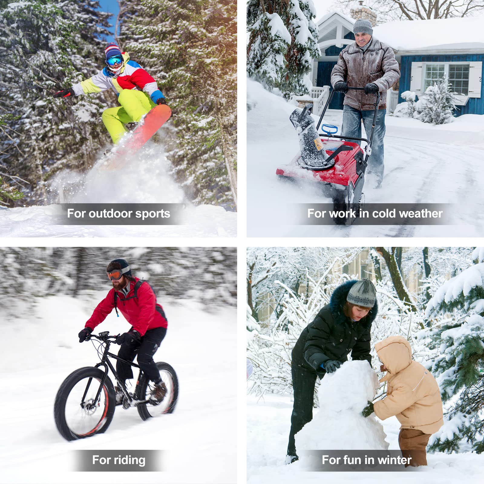 Rechargeable Heated Gloves for Men - Waterproof Winter Electric Heating Gloves, Machine Washable Ski Gloves for Hiking, Motorcycling, Camping & Fishing - Perfect Cold Weather Hand Warmers for Outdoor Activities