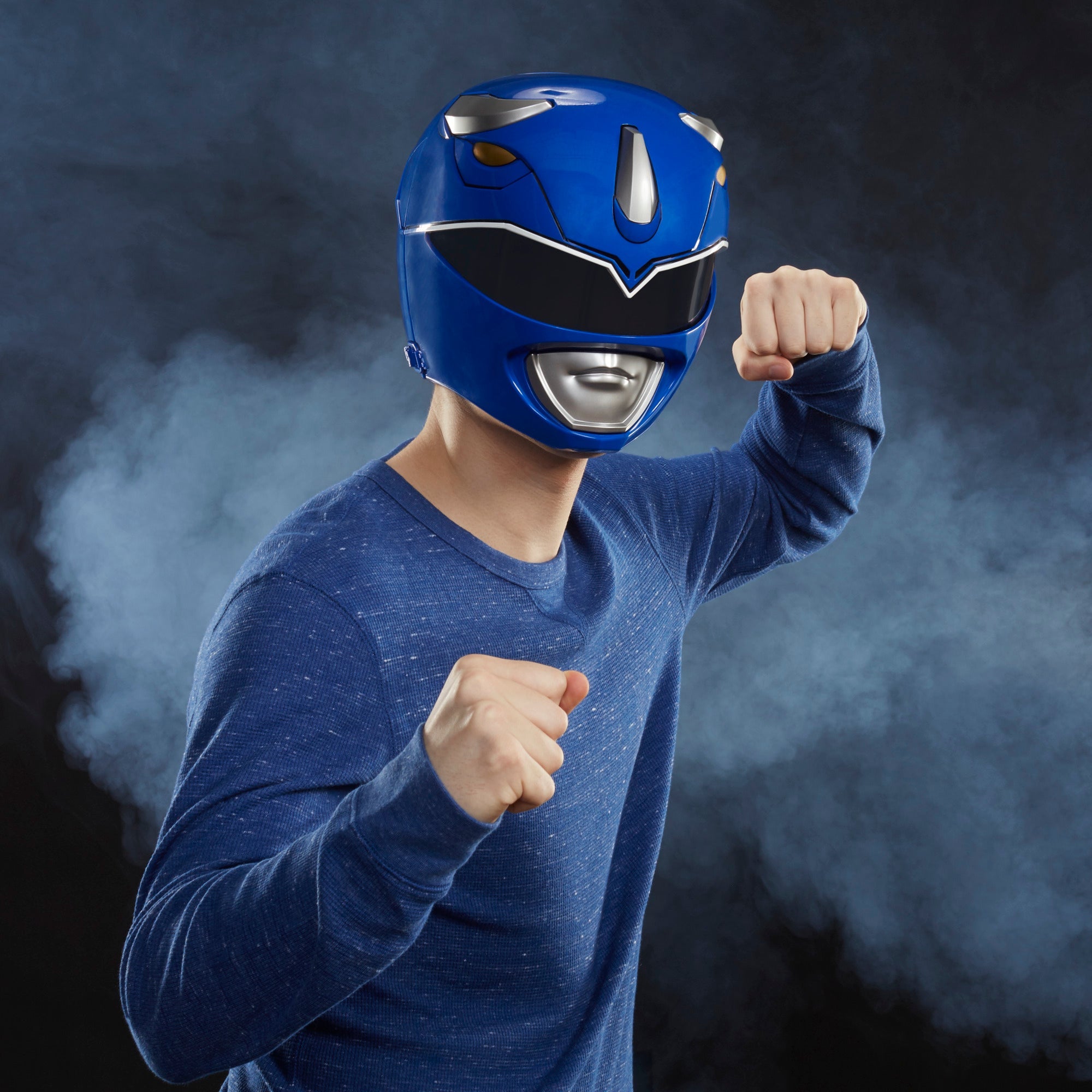 Power Rangers: Lightning Collection Mighty Morphin Blue Ranger Helmet - Premium Collectible Cosplay Helmet for Fans & Halloween Costume