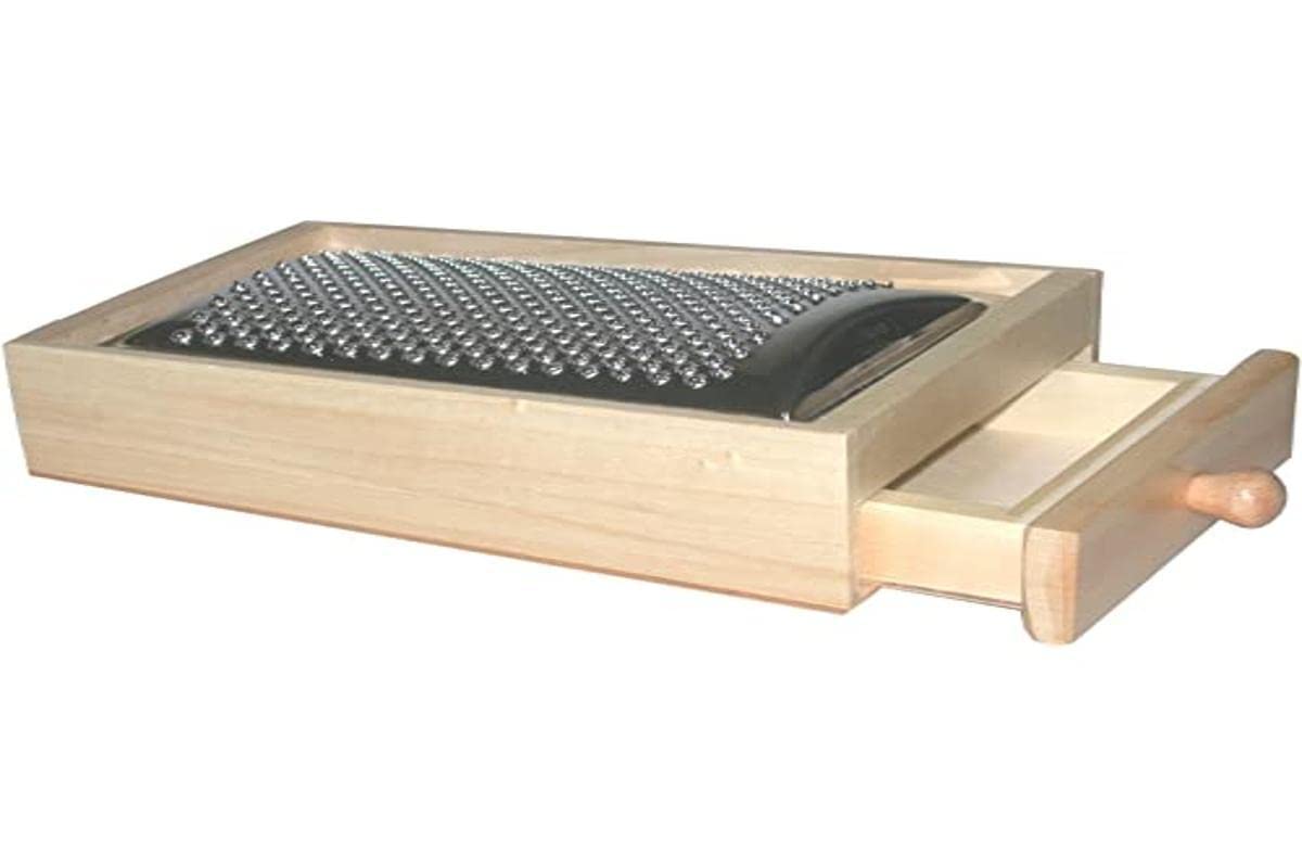 Premium Stainless Steel Caper Padana Grater with Removable Drawer - Multi-Color Kitchen Cheese Grater for Parmesan, Vegetables & Chocolate - Perfect for Italian Cooking, Baking & Food Prep