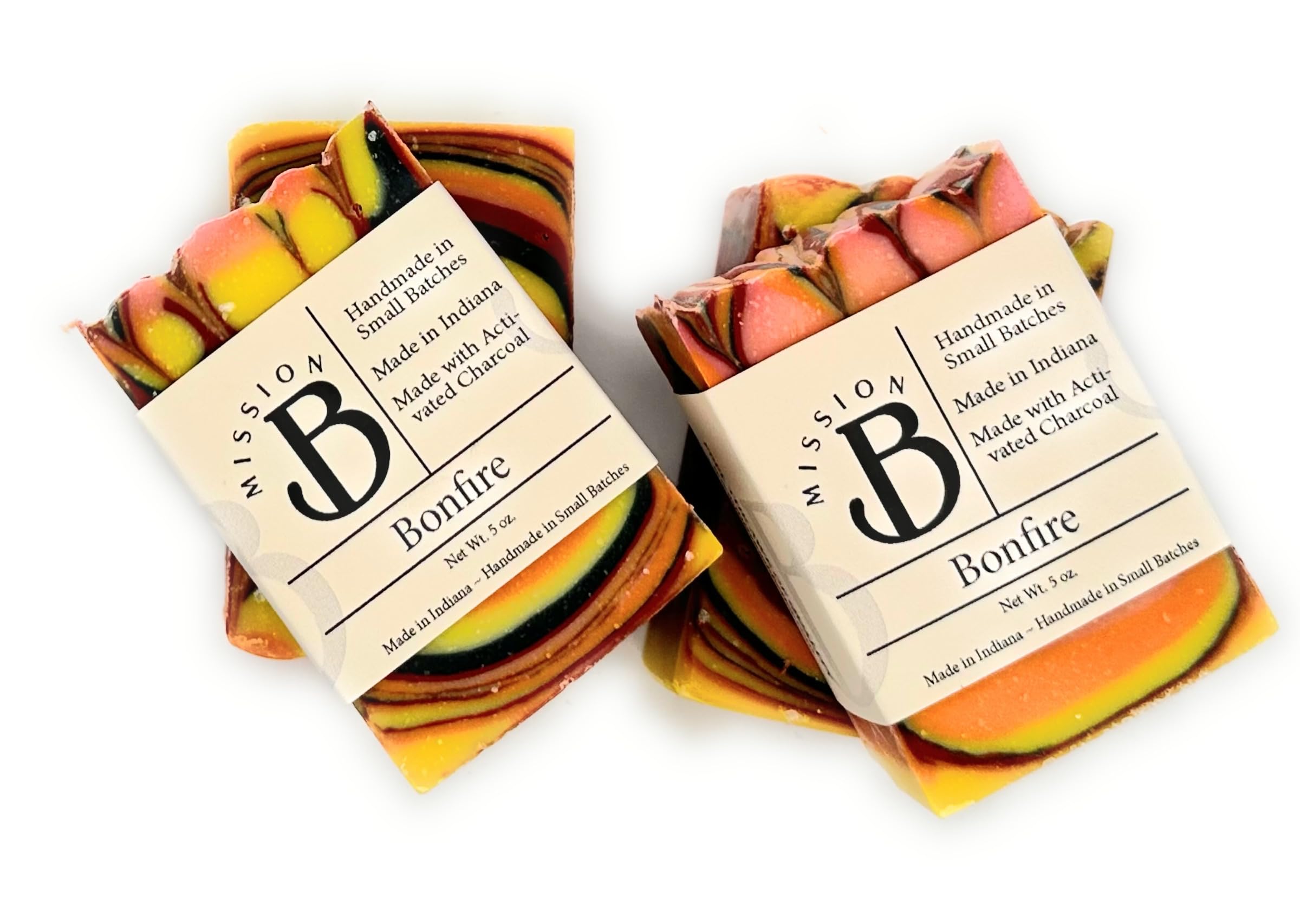 Handmade Rustic Bonfire Bar Soap for Men - Natural Deep Cleansing & Exfoliating - Perfect for Camping, Outdoor Adventures & Post-Workout Refreshment