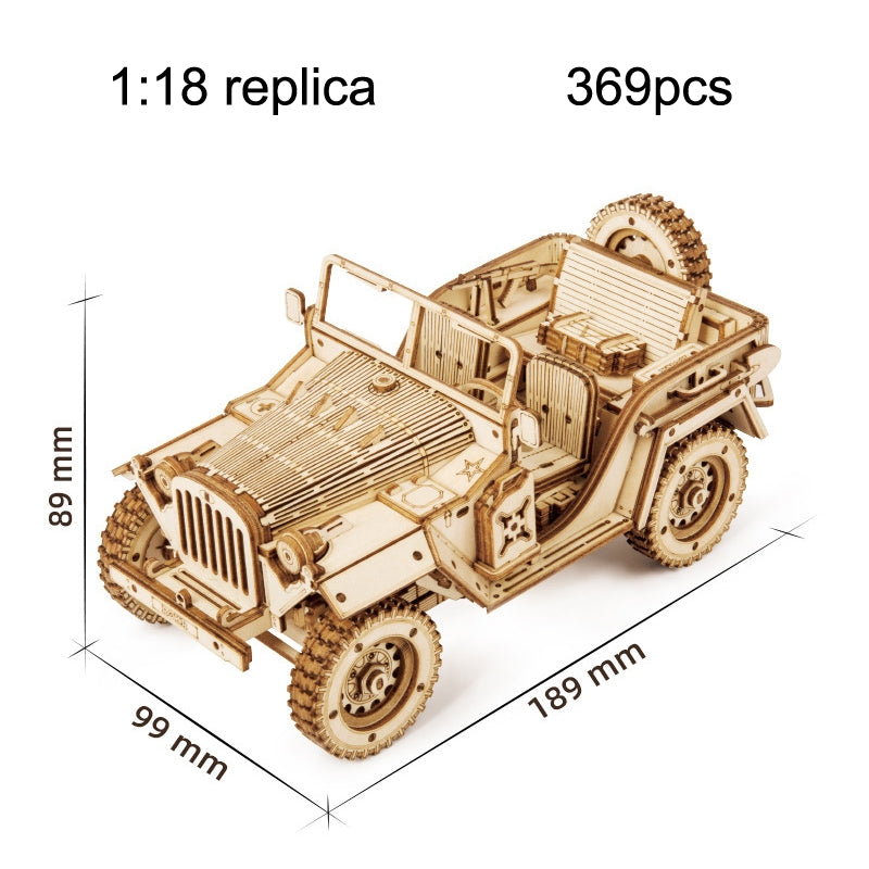 3D Wooden Jeep Puzzle for Kids - Creative DIY Toy for Children's Brain Development - Perfect for Birthday Gifts, Classroom Activities & Family Game Night