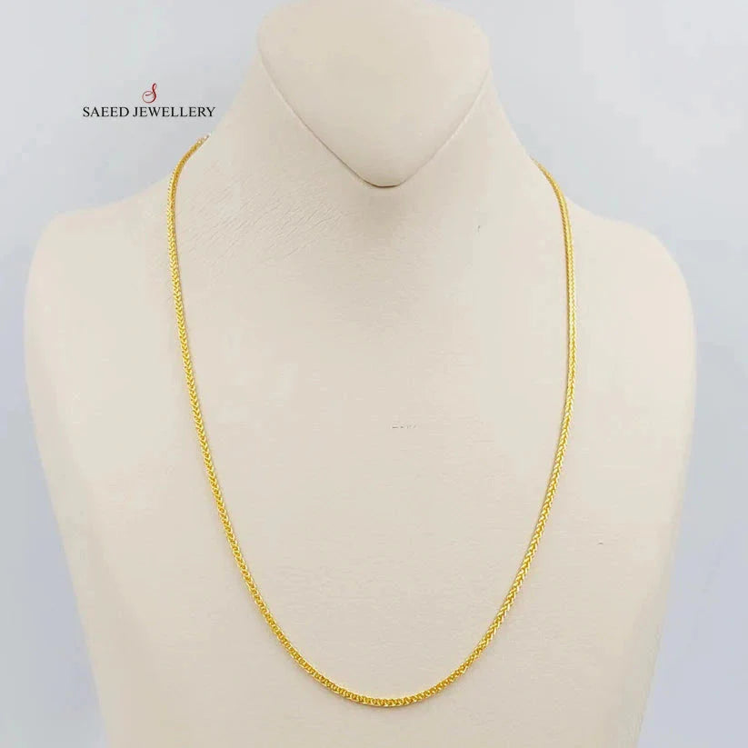 2mm Franco Chain Necklace 50cm - Elegant Gold Plated Cuban Link Chain for Men & Women - Perfect for Layering, Gifting & Everyday Wear