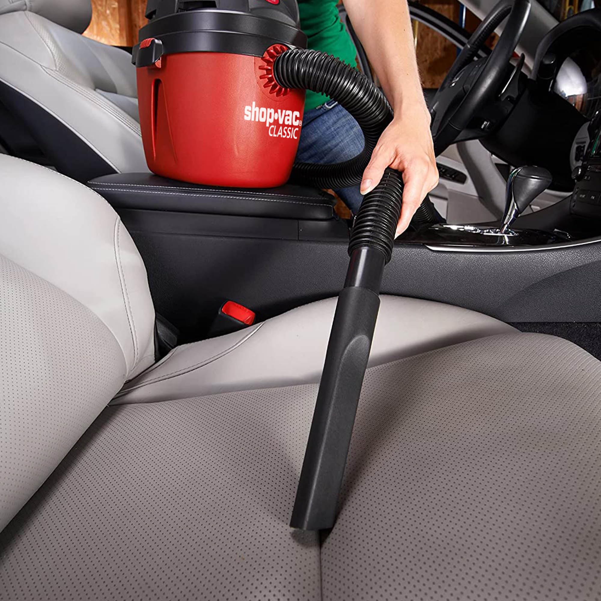 Shop-Vac 1.5 Gallon 2.0 Peak HP Wet Dry Vacuum Cleaner - Portable Compact Shop Vac with Collapsible Handle, Wall Mount Bracket & Accessories (Model 2030100) - Ideal for Home, Garage, Workshop, Car Cleaning & DIY Projects