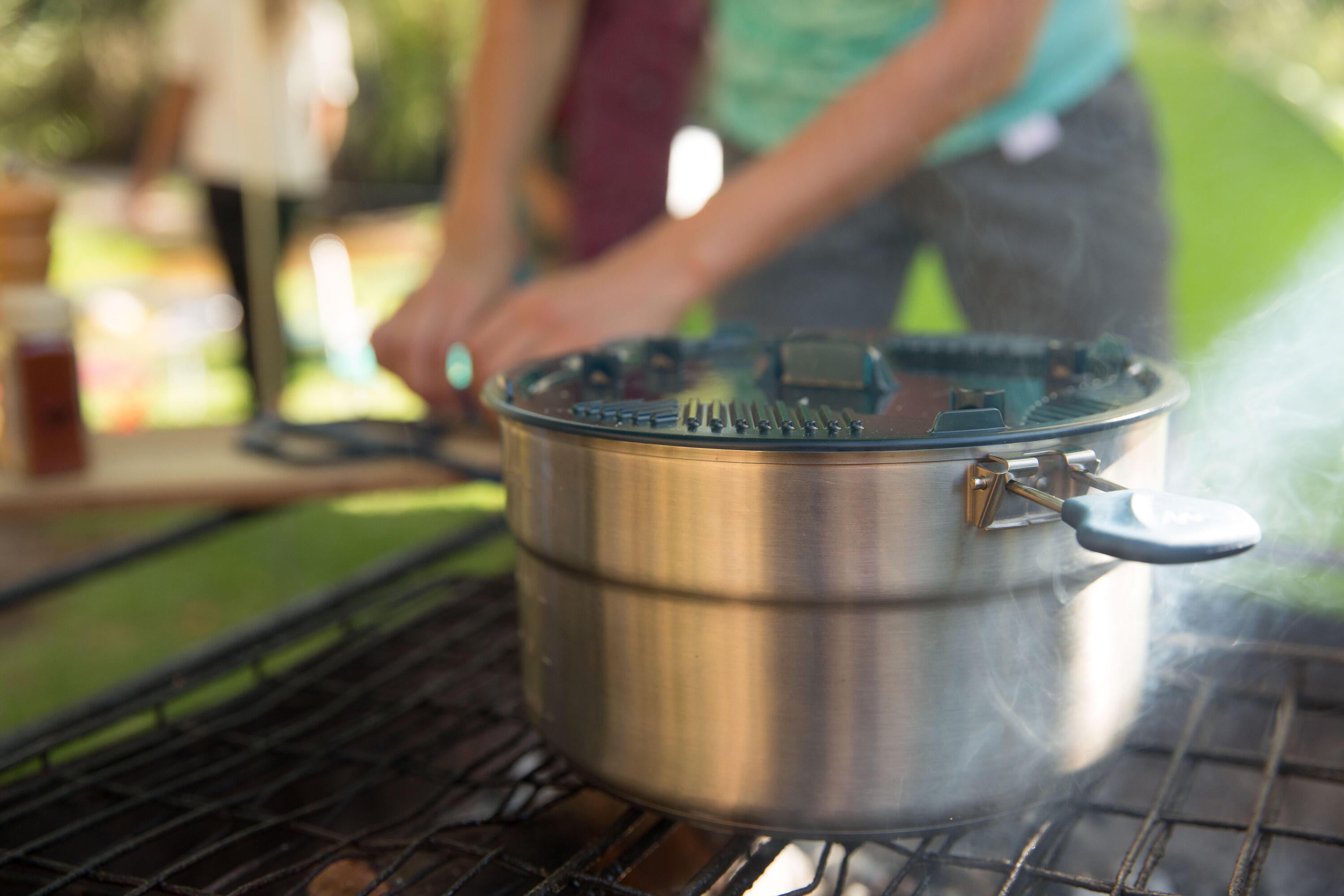 Quechua 500 15-Piece Stainless Steel Non-Stick Camping Cookware Set for 2 People - Lightweight Outdoor Cooking Kit for Hiking, Backpacking & Camping Trips