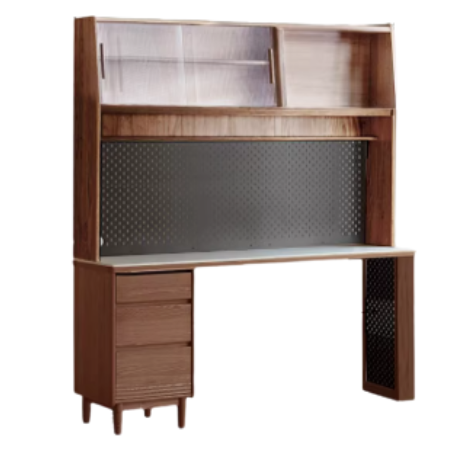 Solid Oak and Ash Wood Modern Rock Board Sideboard - Stylish Storage for Living Room, Dining Room, or Entryway
