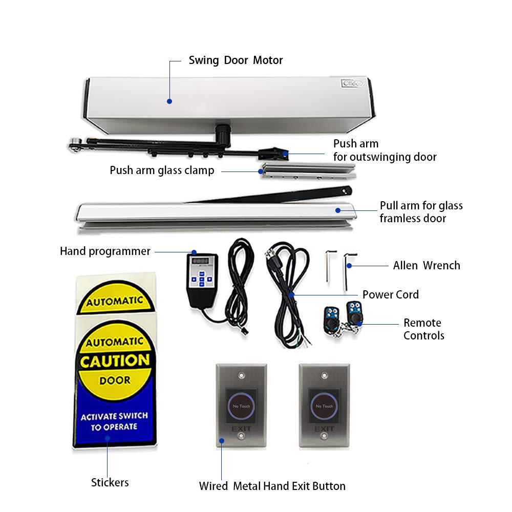 OlidleHome Smart Touchless Handicap Door Opener - 2 Wired Metal Touchless Sensor Switches for ADA Compliant Automatic Doors | Ideal for Wheelchair Access, Hospitals & Public Restrooms