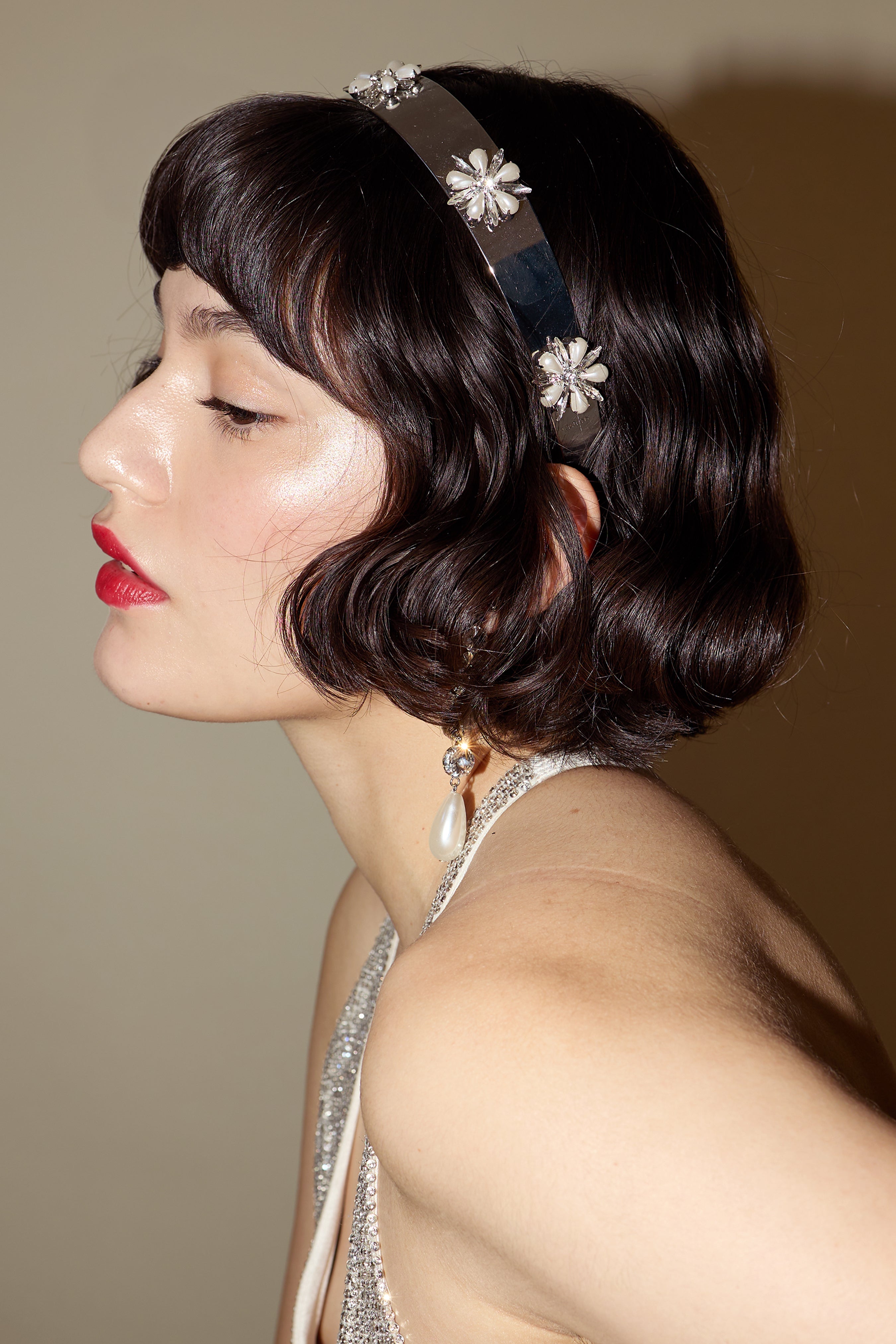 Elegant Pearl and Crystal Liv Petite Headband for Women - Perfect for Weddings, Parties & Special Occasions