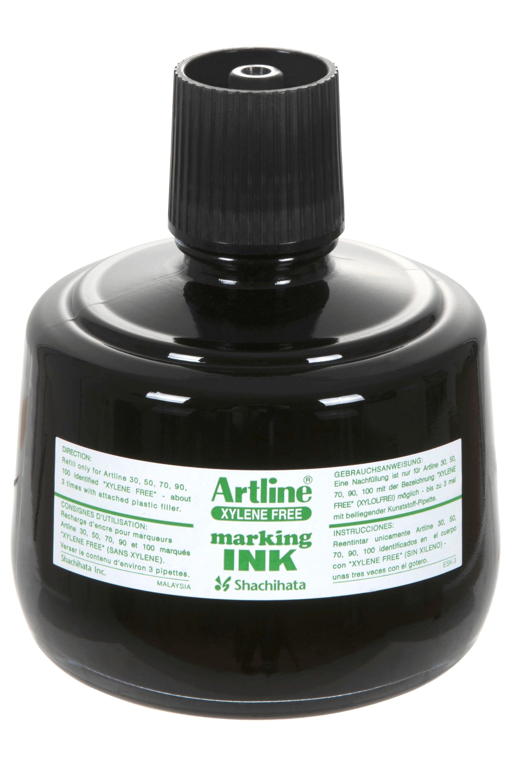 Artline ESK 3 Permanent Marker Refill Ink 330cc, Black - Ideal for Office, School, and Industrial Use - Long-lasting Ink for Marking on Various Surfaces