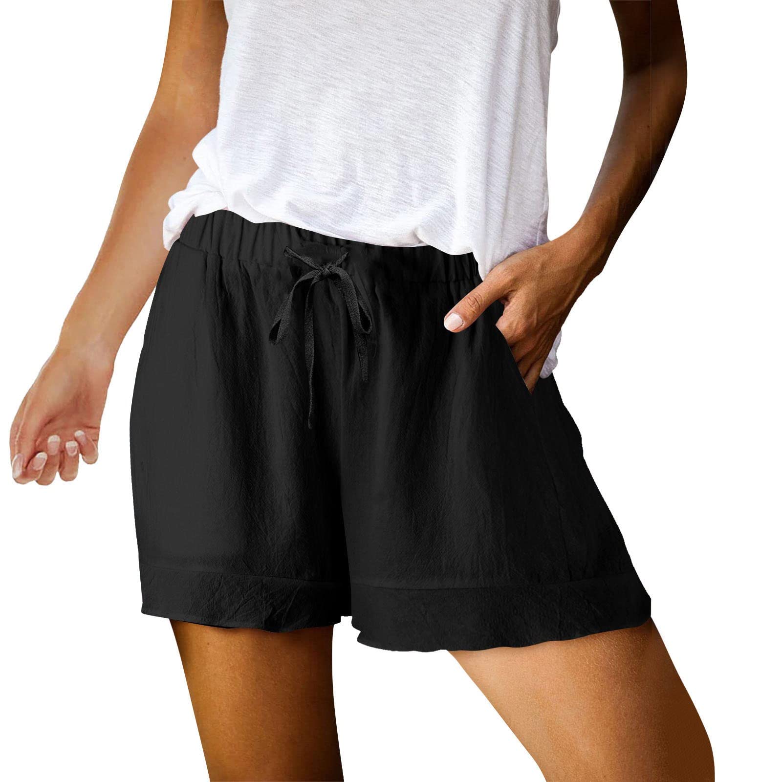 Women's High Waisted Yoga Shorts - Soft Tummy Control Workout Leggings, No See Through & Breathable for Running, Gym, Lounge & Summer Activities