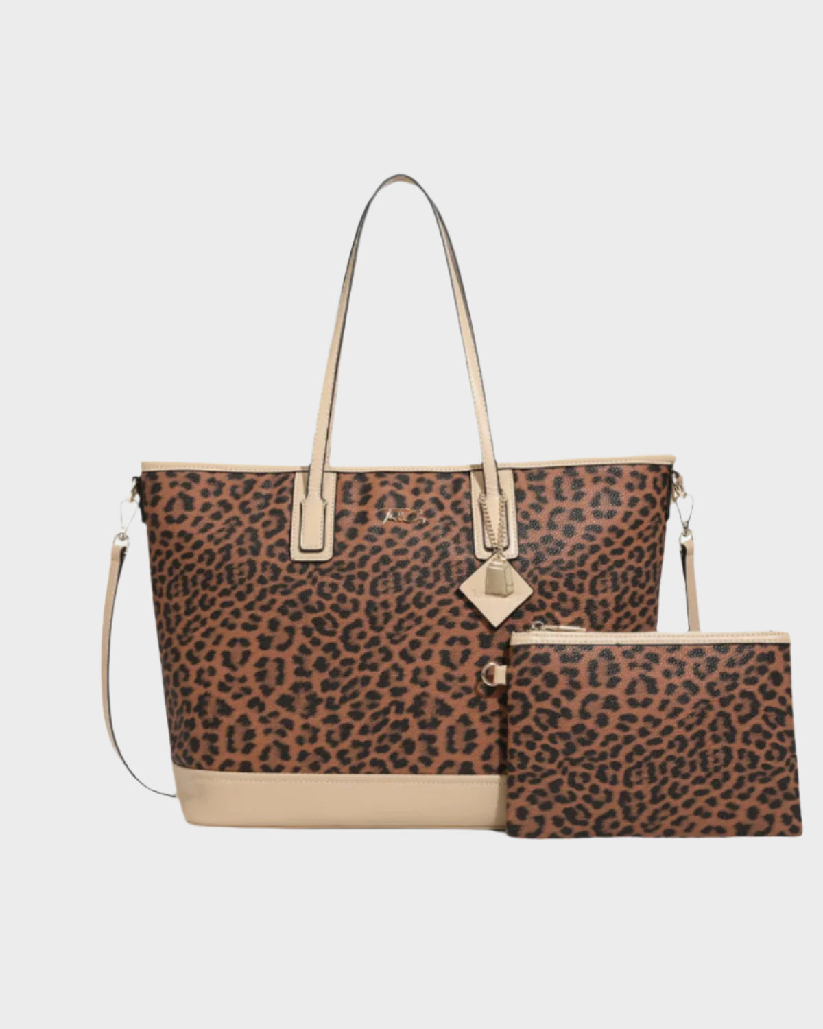 Stylish Leopard Print Tote Bag for Women - Fashionable Beige Animal Pattern Shoulder Bag - Perfect for Work, Shopping & Beach Outings