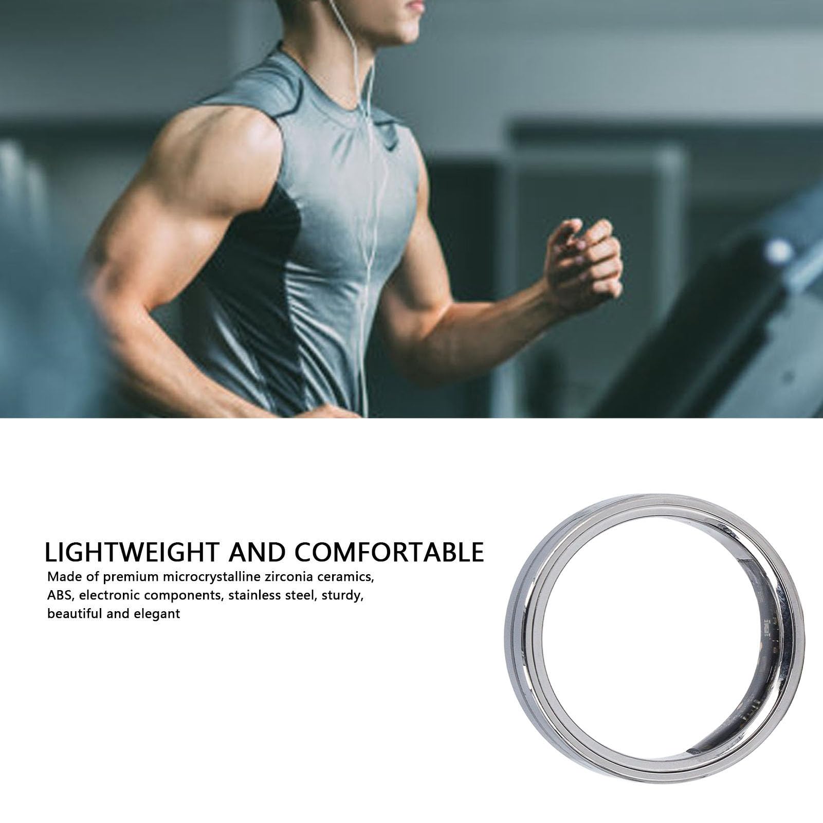 Smart Ring Fitness Tracker - IP68 Waterproof Health Monitor with Heart Rate, Sleep & Body Temperature Tracking - Bluetooth Activity Tracker for Men & Women - Perfect for Workouts, Sleep Analysis & Daily Health Monitoring