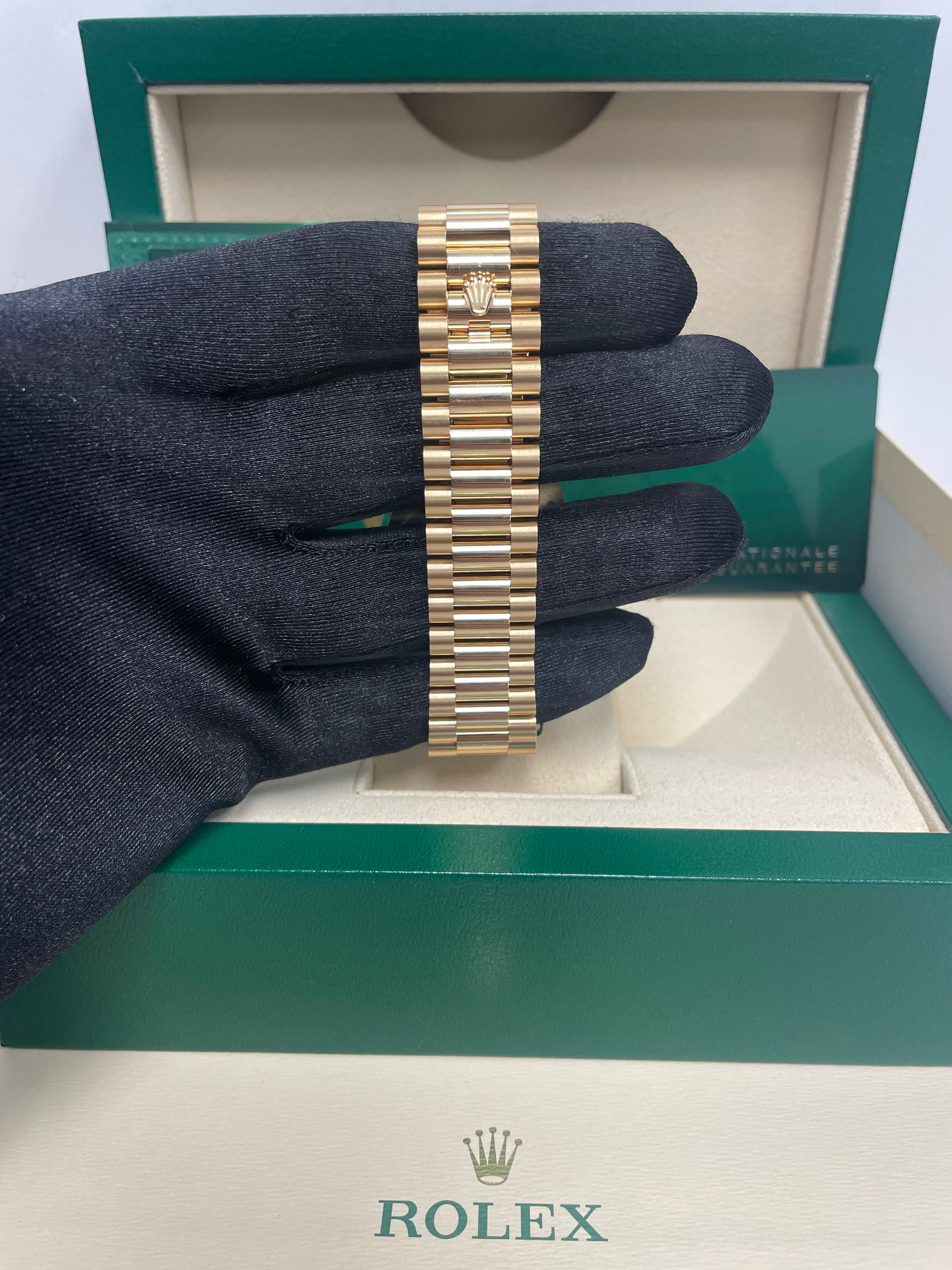 Rolex Day Date 40mm 18K Yellow Gold Men's Watch with Black Diamond Dial & Diamond Bezel, President Bracelet (Ref# 228348RBR) - Luxury Dress Watch for Business & Formal Occasions