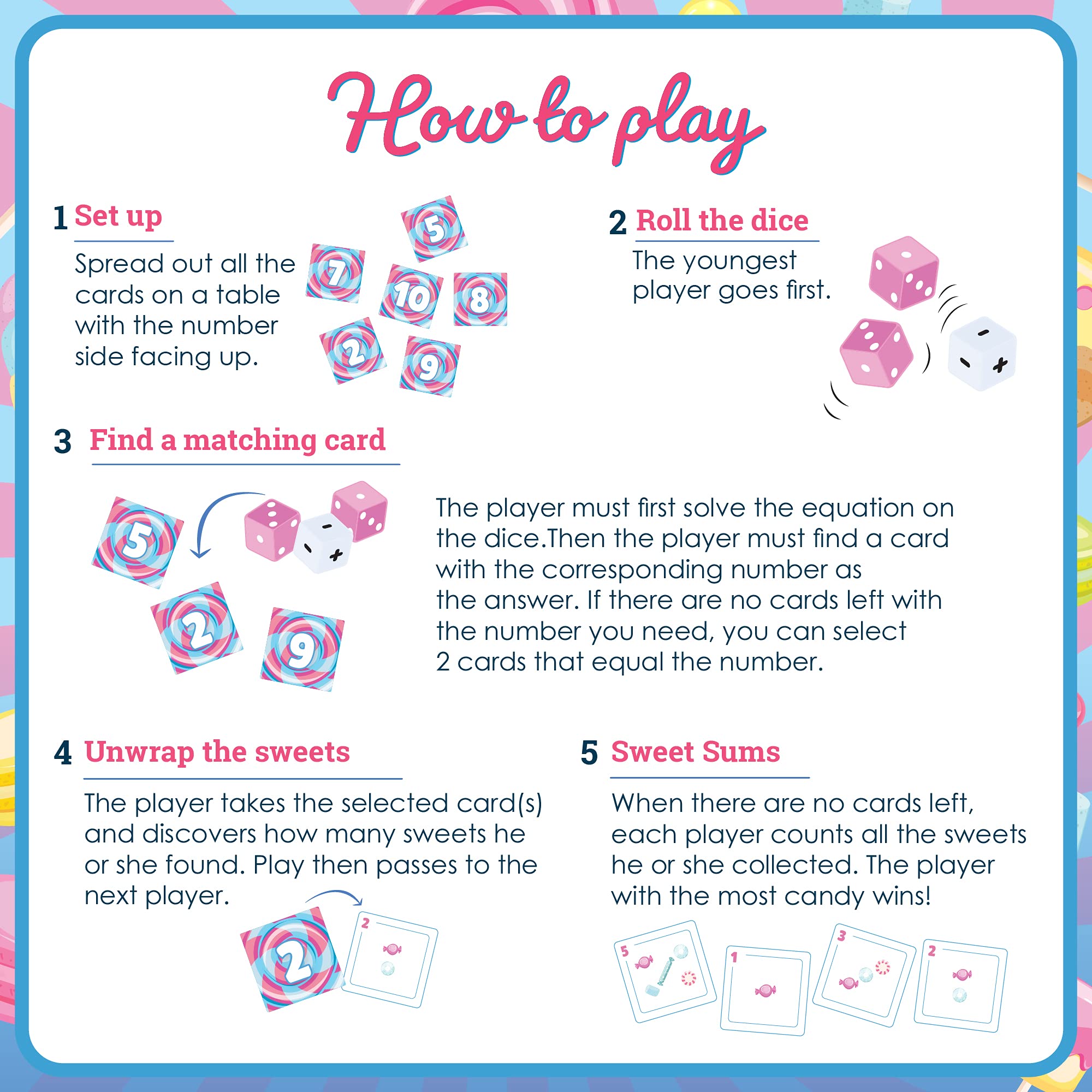 Sweet Sums Kindergarten Math Games - Addition and Subtraction Learning Games for Kids Ages 4-8 | 1st Grade Math Manipulatives | Fun Classroom & Homeschool Math Activities
