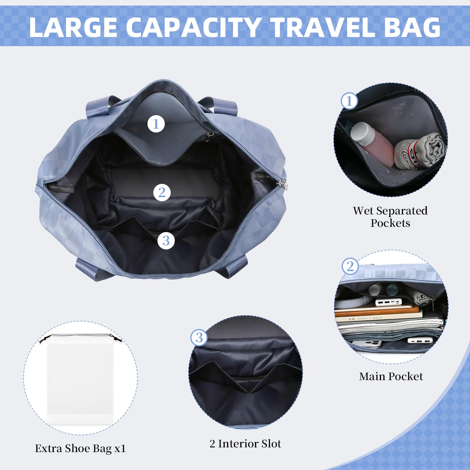 Expandable Rolling Duffle Bag with Wheels - Travel Luggage for Men & Women - Perfect for Weekend Getaways & Gym Use