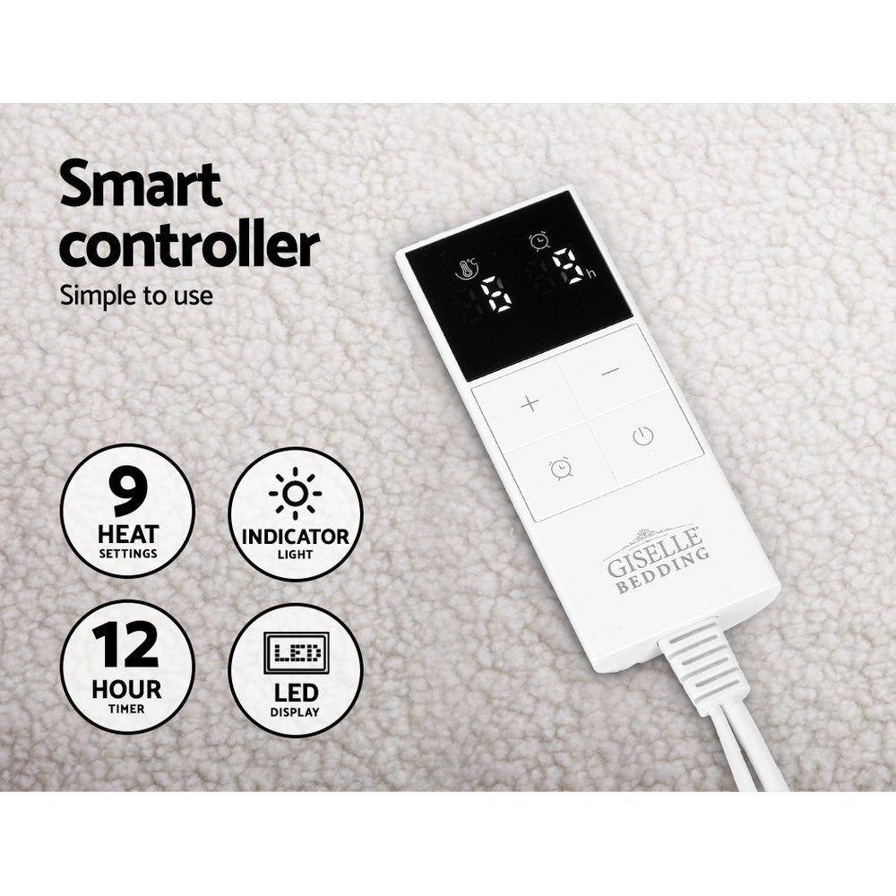 Premium Electric Blanket King Size - 9 Heat Settings, Fully Fitted for Ultimate Comfort | Warm Bedding for Cold Nights, Cozy Home & Winter Relaxation