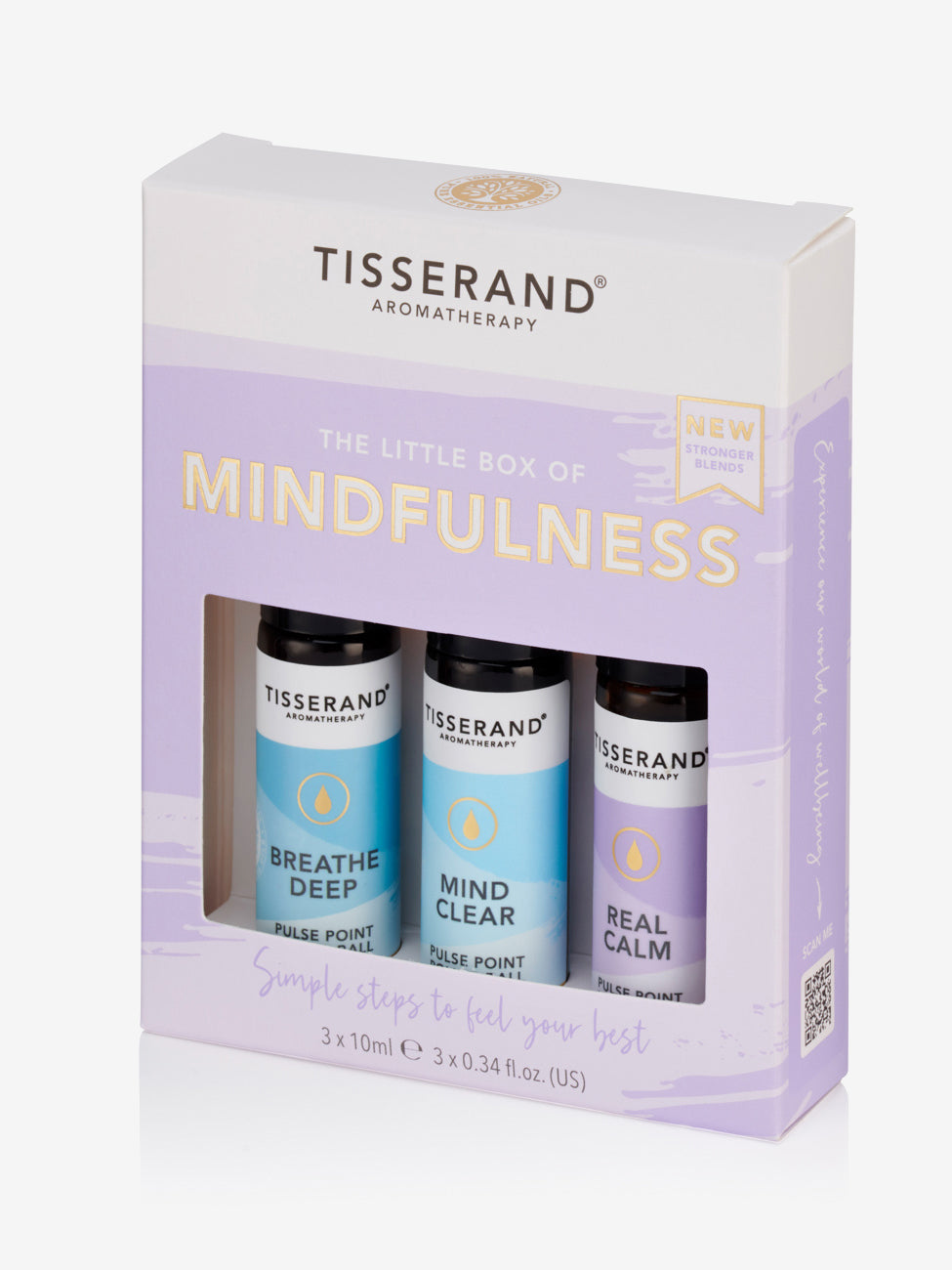 Tisserand The Little Box of Mindfulness - Aromatherapy Essential Oil Set for Stress Relief & Relaxation | Perfect for Meditation, Yoga & Self-Care
