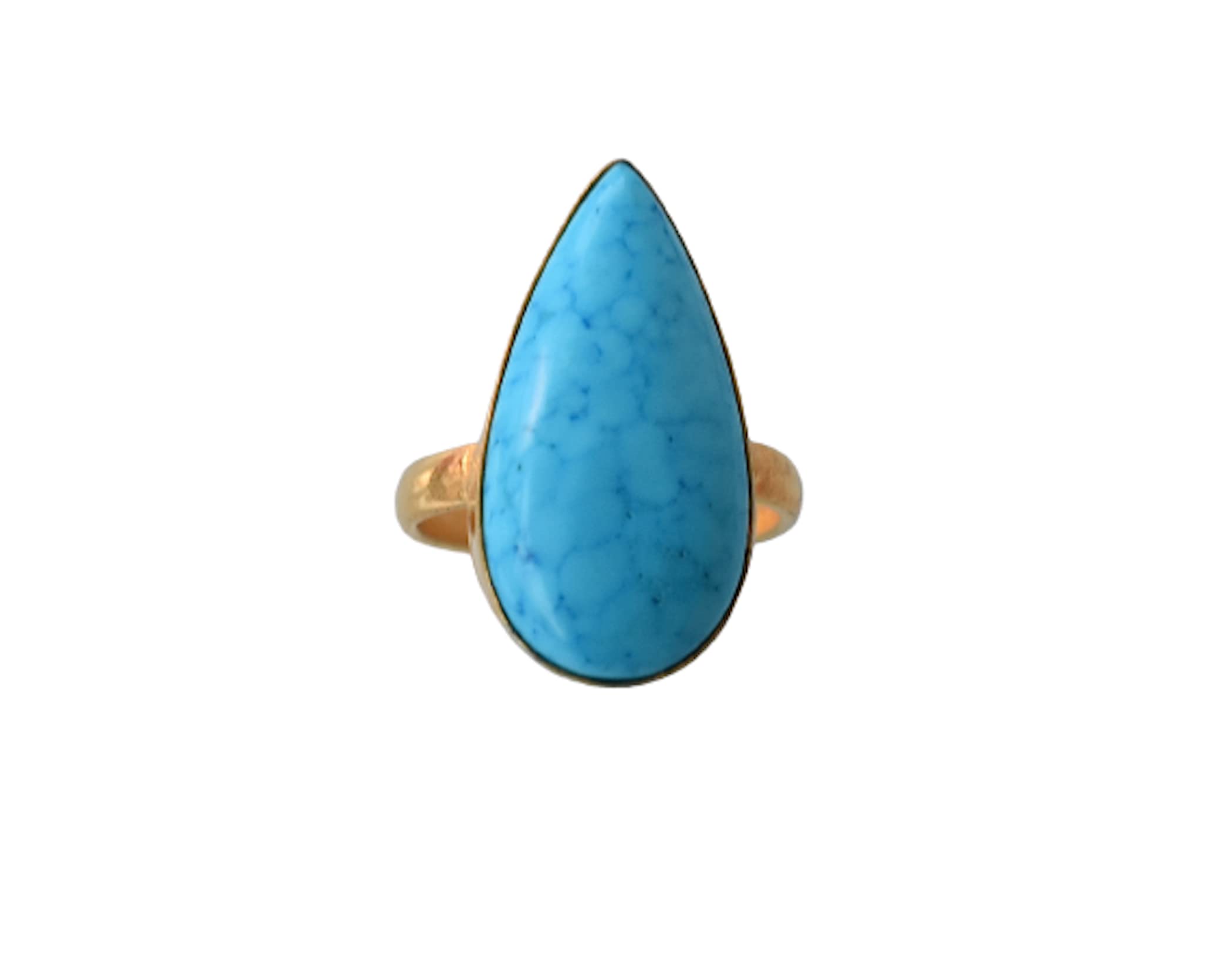 Veracity Jewelry Gold Plated Gemstone Rings for Women & Girls - Handmade Western Style Turquoise Blue Rings - Perfect Gift for Birthday, Anniversary, Wife, Mom, Girlfriend, Sister - Ideal for Casual Wear, Date Night, and Special Occasions
