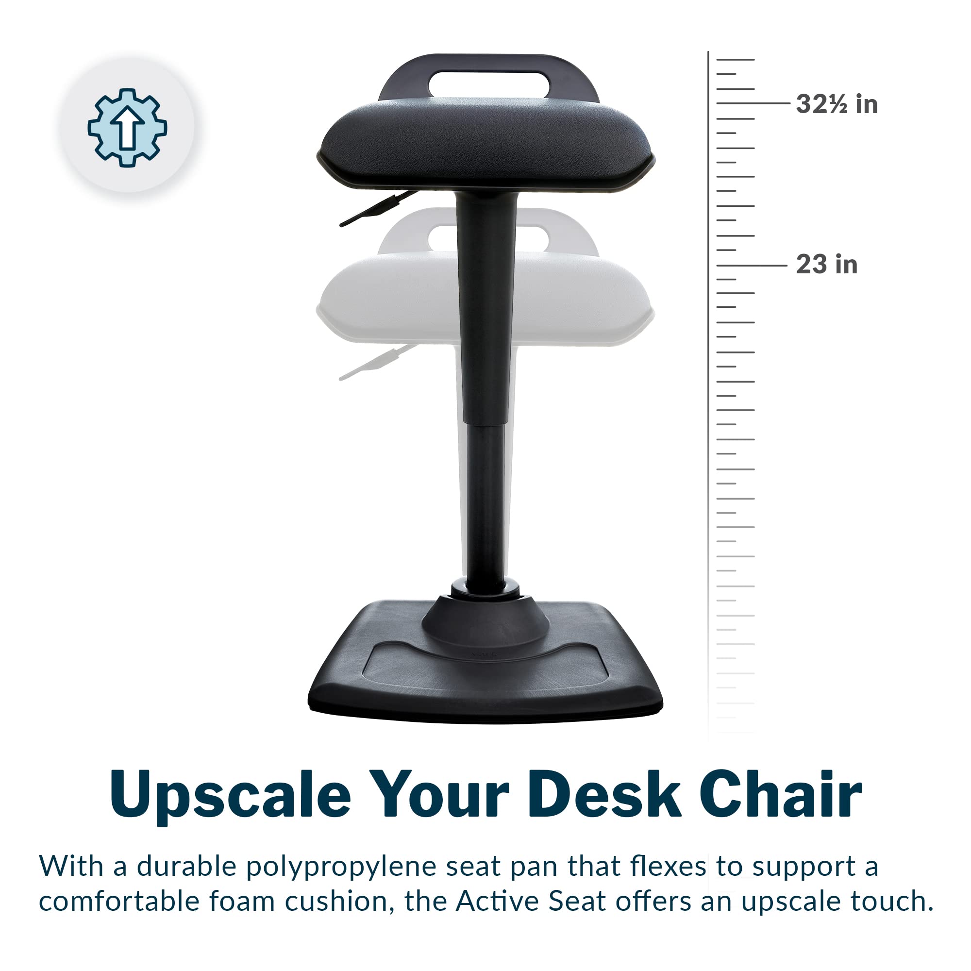 Vari Active Seat - Adjustable Ergonomic Standing Desk Chair for Adults - Portable Home Office & Gaming Stool with Comfortable Wobble Motion - Fully Assembled - Perfect for Work, Study & Home Office